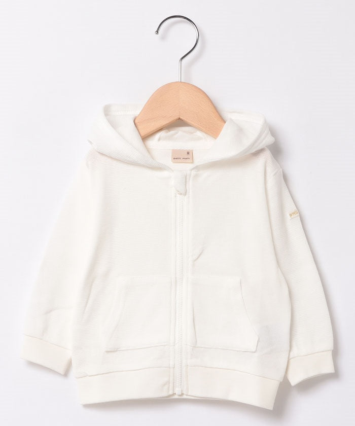 プティマイン petit main 【UV】ZIPパーカー,オフホワイト