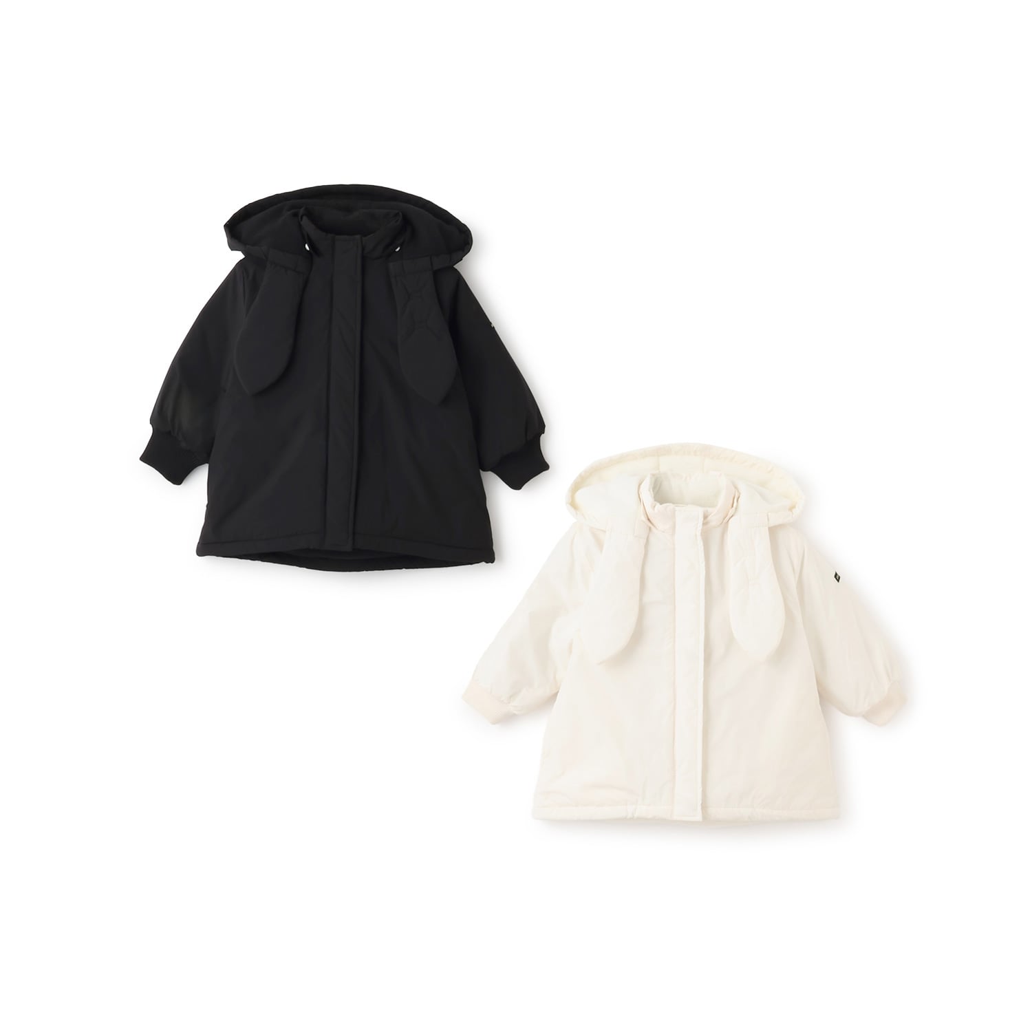 プティマイン petit main 【WEB限定販売/洗える】ロング中綿ジャケット (黒) 黒