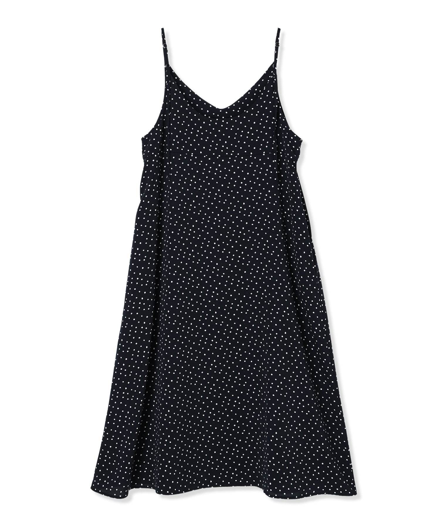 プチ オンフルール Petit Honfleur 【接触冷感】ドットプリントキャミワンピース (ネイビー) ネイビー