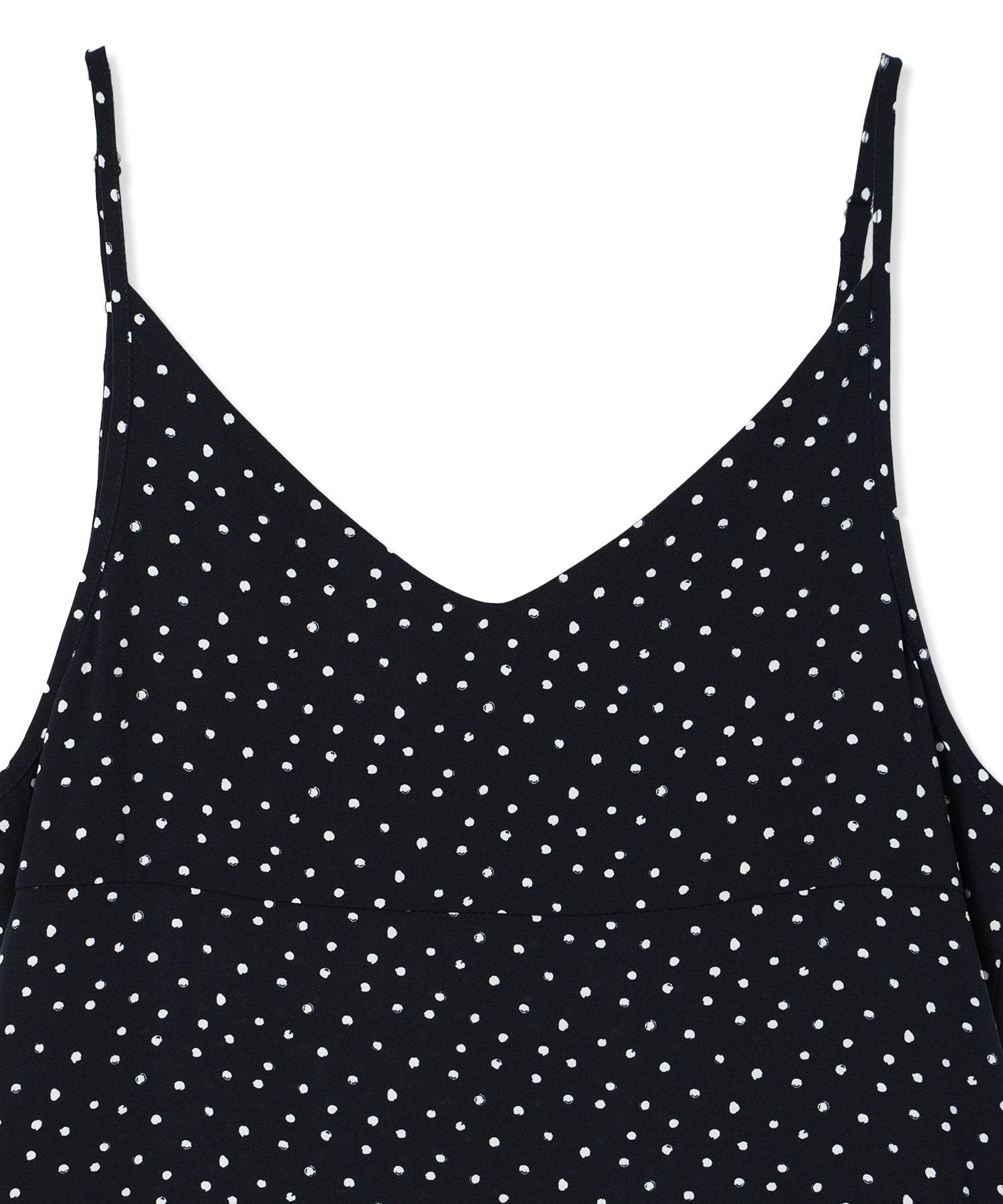 プチ オンフルール Petit Honfleur 【接触冷感】ドットプリントキャミワンピース (ネイビー) ネイビー