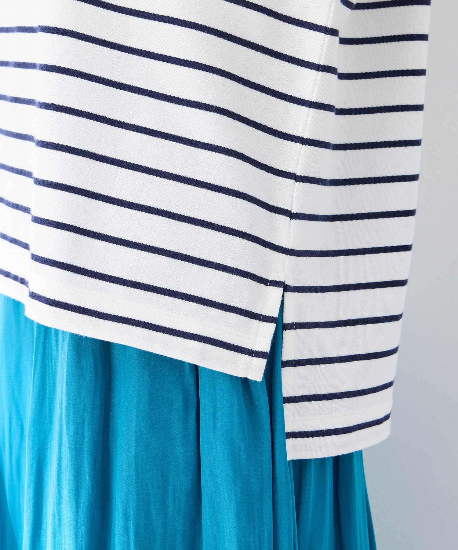 プチ オンフルール Petit Honfleur 【UVカット】【接触冷感】ボーダーTシャツ (ホワイト) ホワイト