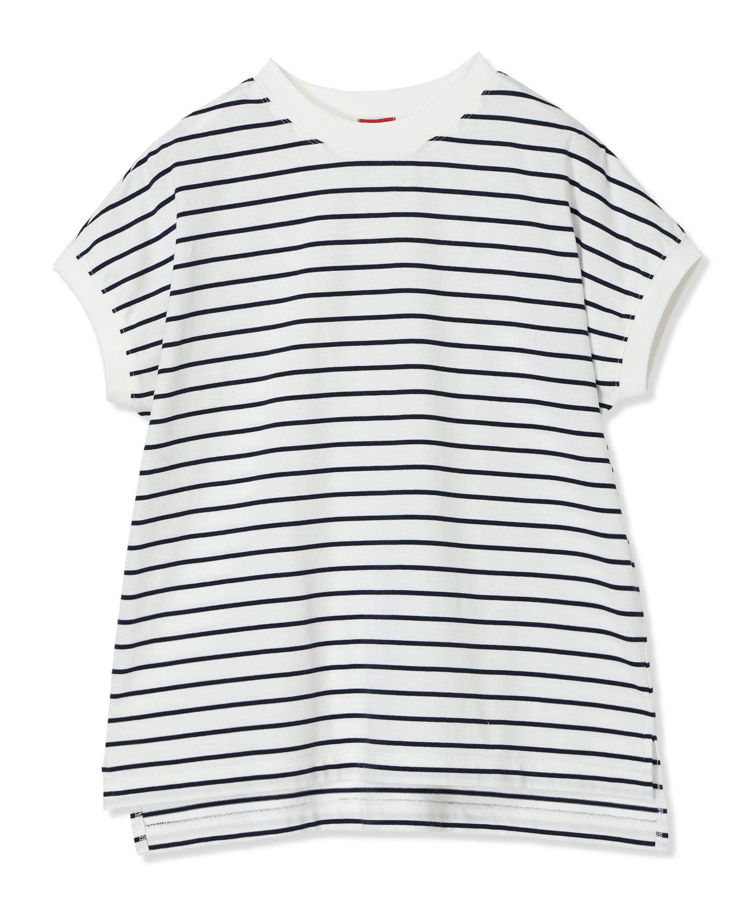 プチ オンフルール Petit Honfleur 【UVカット】【接触冷感】ボーダーTシャツ (ホワイト) ホワイト