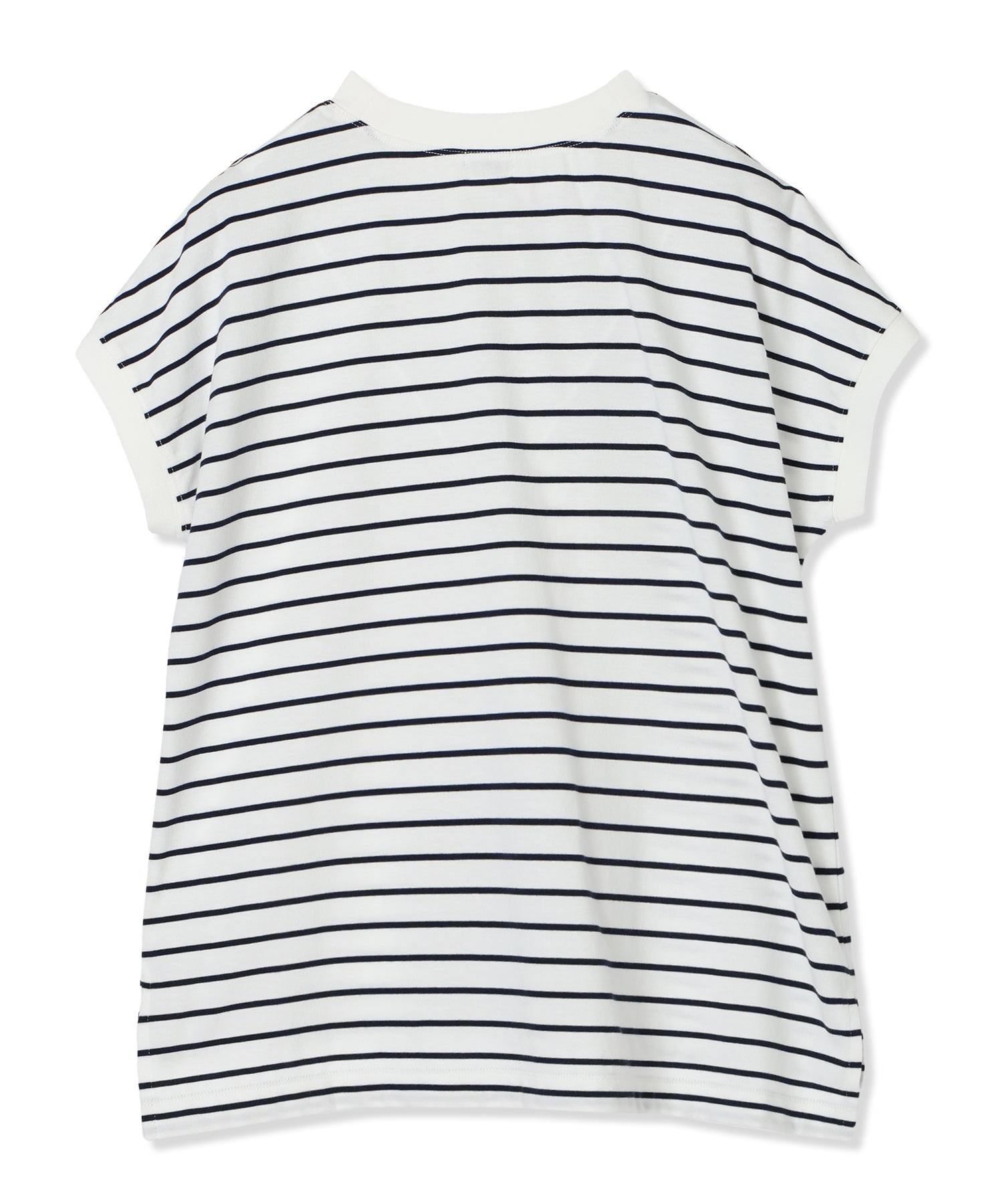 プチ オンフルール Petit Honfleur 【UVカット】【接触冷感】ボーダーTシャツ (ホワイト) ホワイト