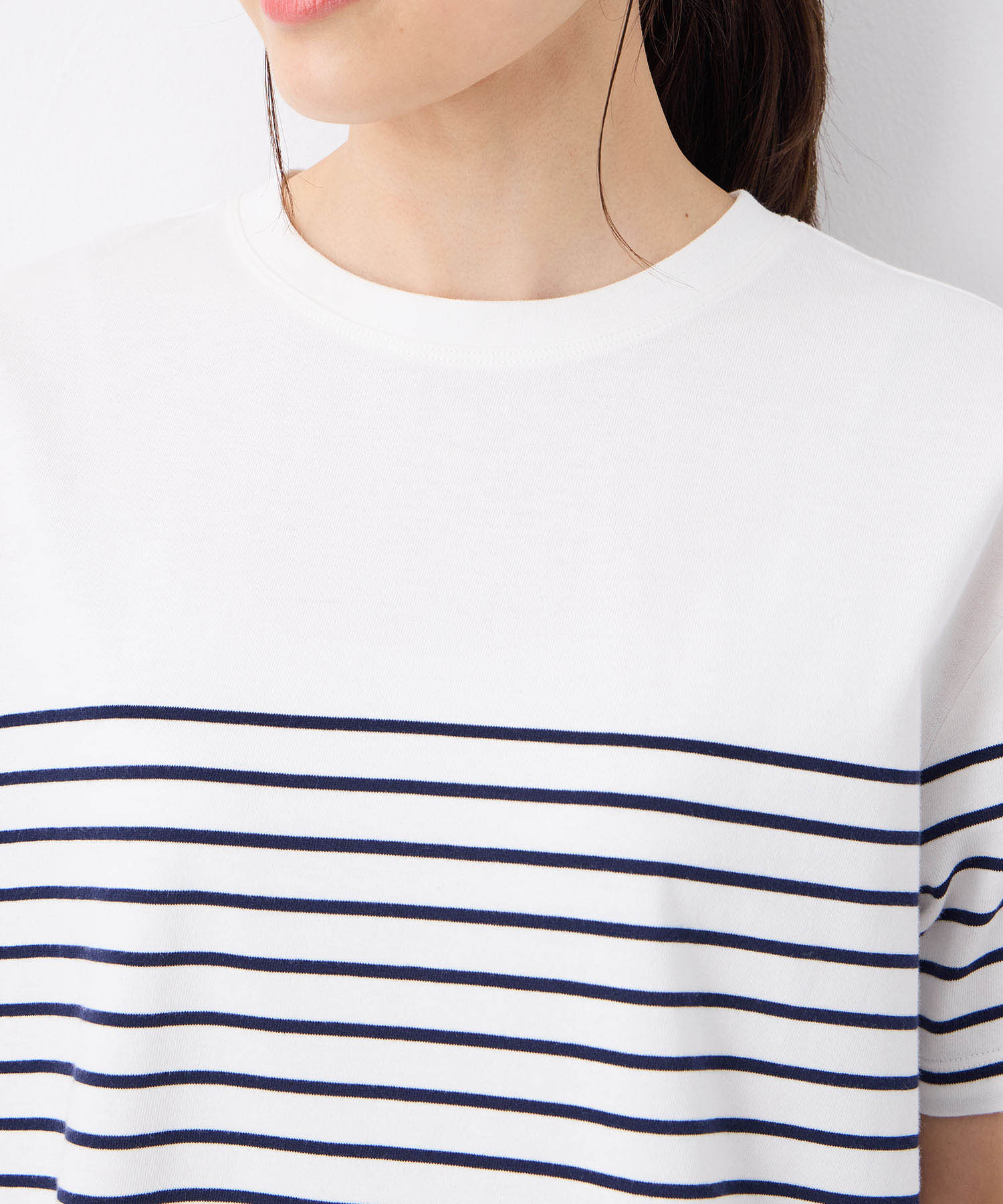 プチ オンフルール Petit Honfleur 【UVカット】【接触冷感】パネルボーダーTシャツ (ピンク) ピンク