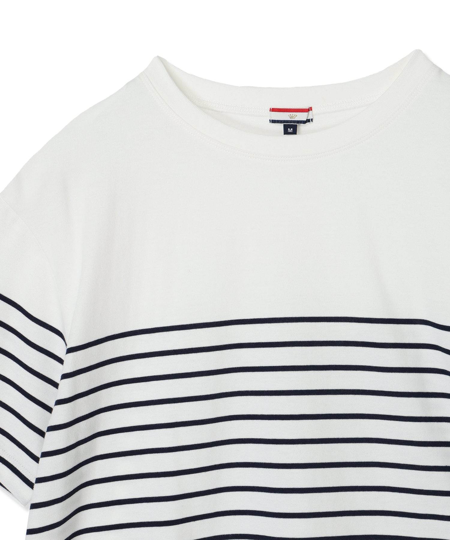 プチ オンフルール Petit Honfleur 【UVカット】【接触冷感】パネルボーダーTシャツ (ピンク) ピンク