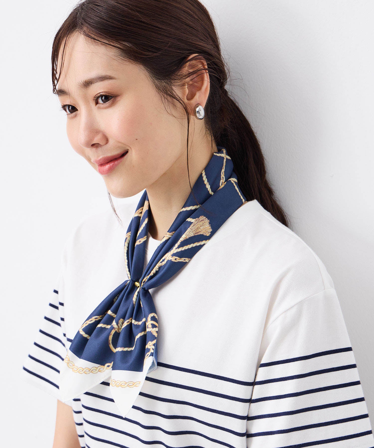 プチ オンフルール Petit Honfleur 【接触冷感】スカーフ (ブルー) ブルー