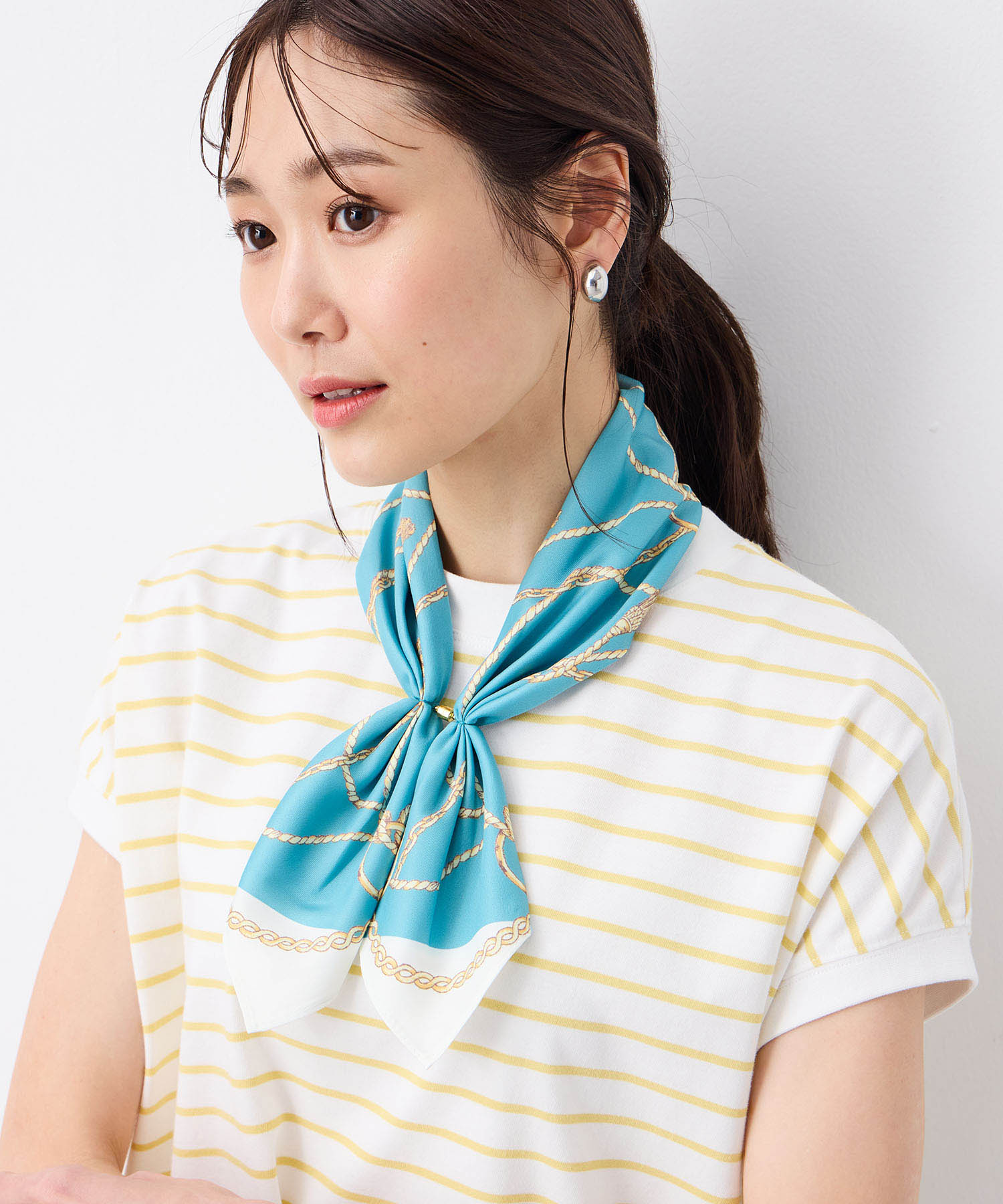 プチ オンフルール Petit Honfleur 【接触冷感】スカーフ (ブルー) ブルー