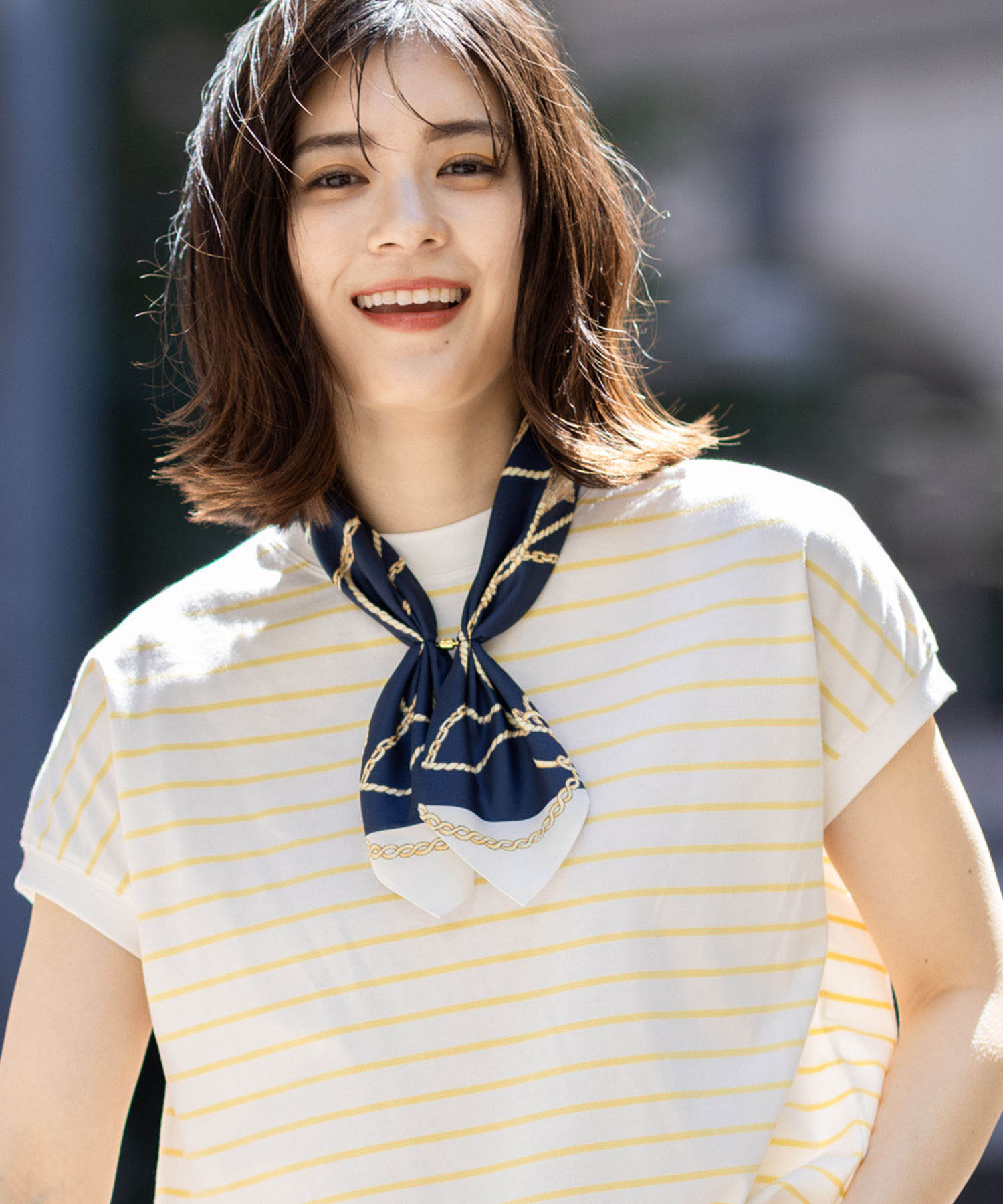 プチ オンフルール Petit Honfleur 【接触冷感】スカーフ (ブルー) ブルー