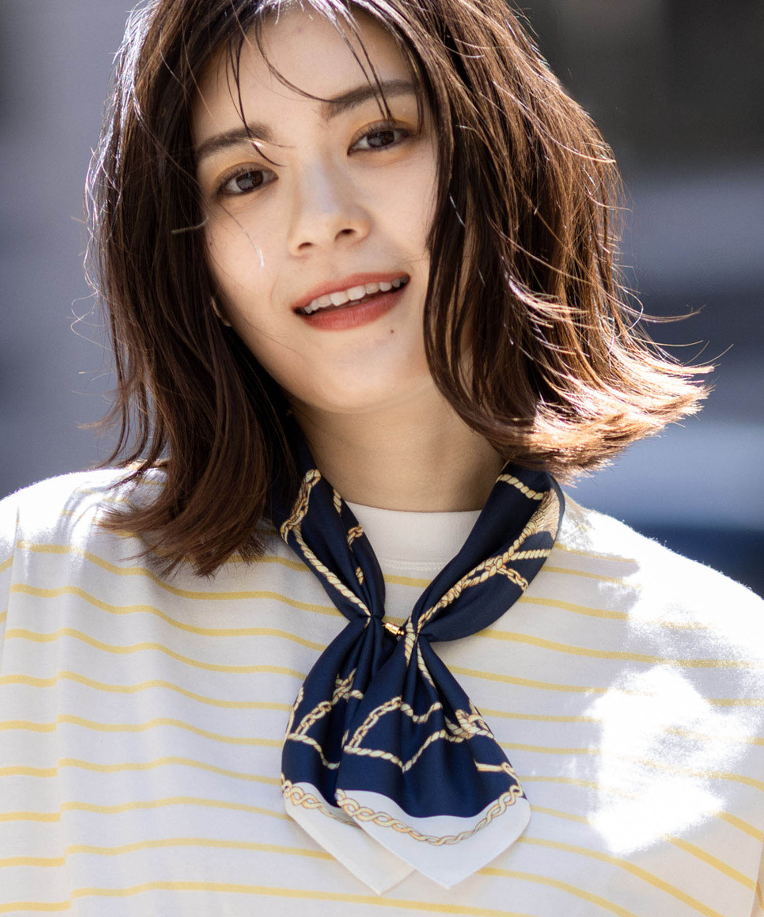 プチ オンフルール Petit Honfleur 【接触冷感】スカーフ (ブルー) ブルー