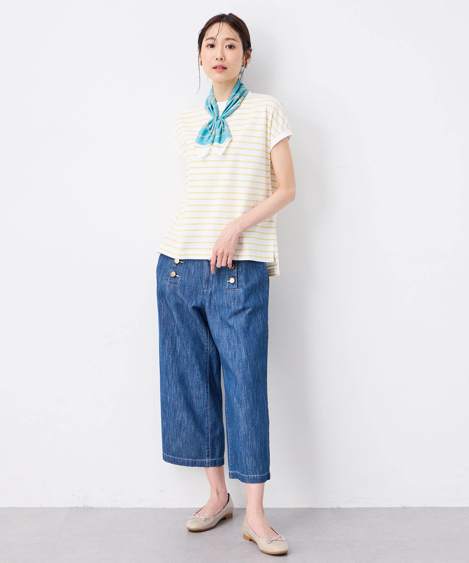 プチ オンフルール Petit Honfleur 【接触冷感】スカーフ (ブルー) ブルー