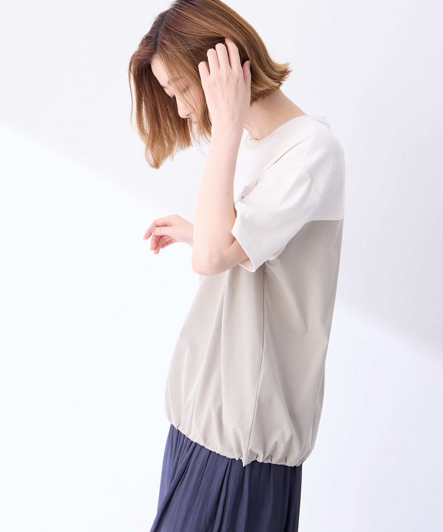 プチ オンフルール Petit Honfleur 【冷感】【UVカット】ドッキングポケットプルオーバー (グレー) グレー