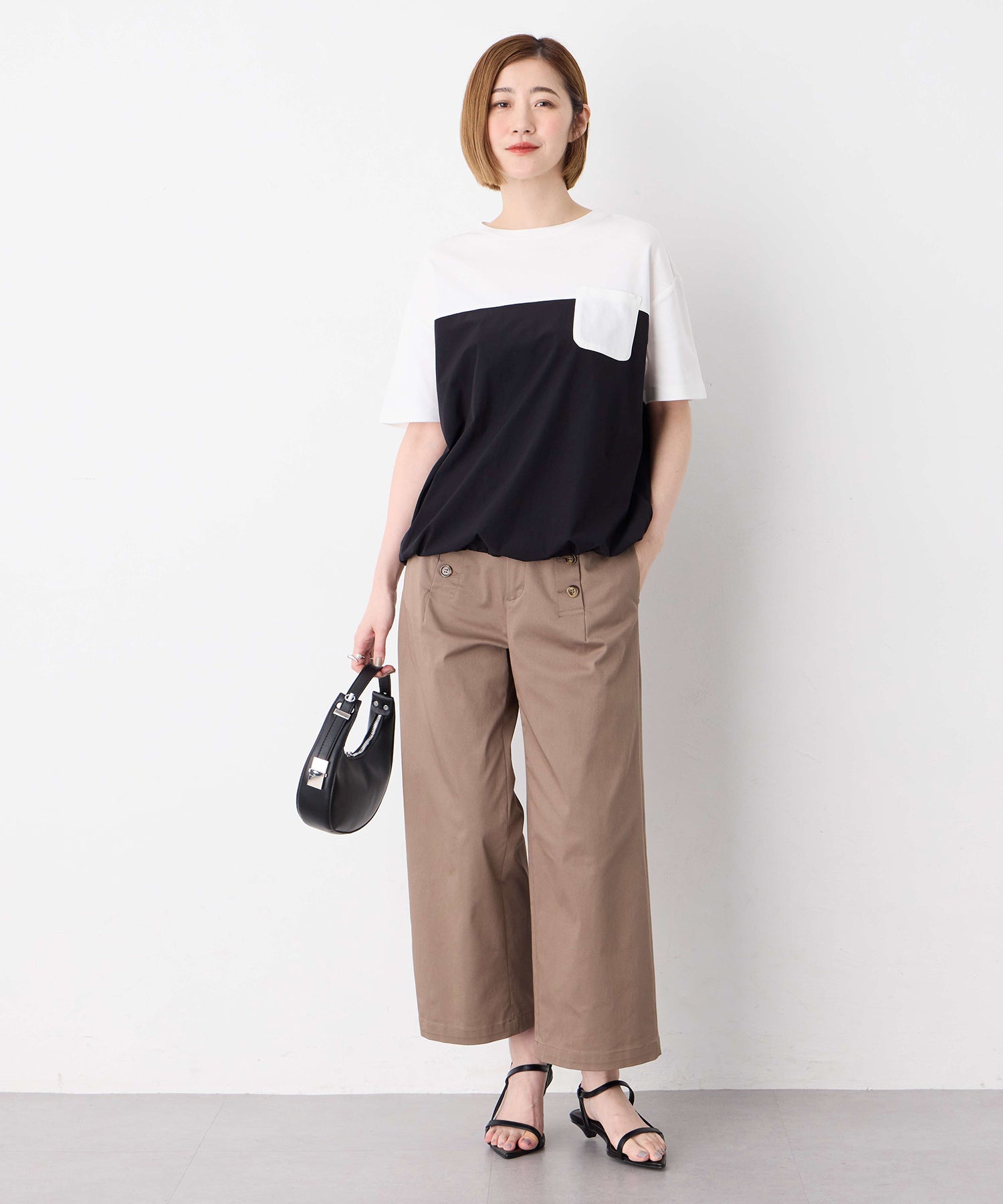 プチ オンフルール Petit Honfleur 【冷感】【UVカット】ドッキングポケットプルオーバー (グレー) グレー