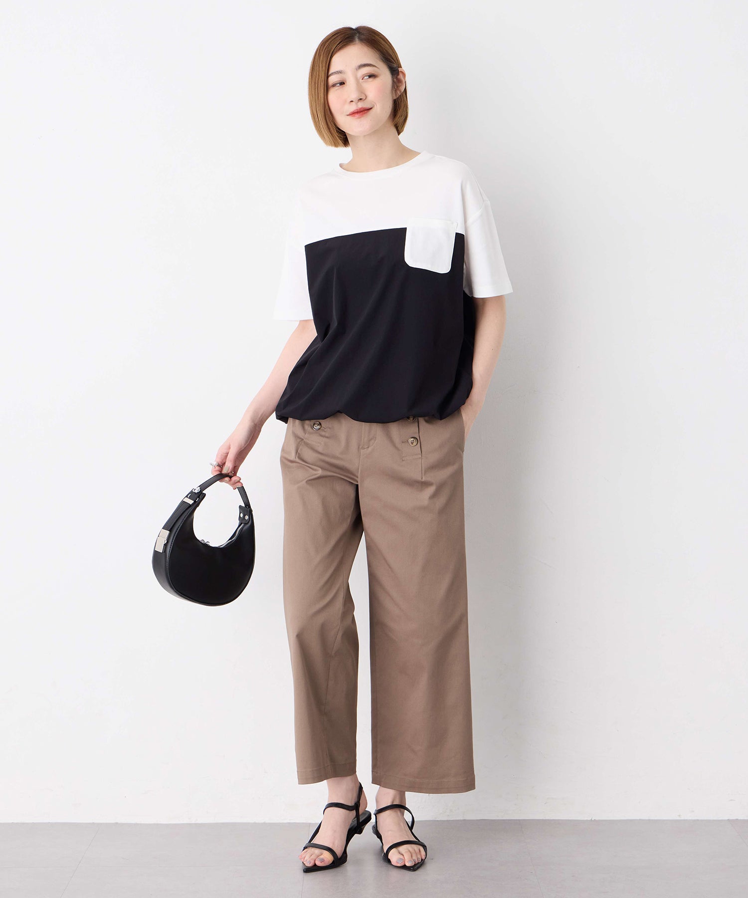 プチ オンフルール Petit Honfleur 【冷感】【UVカット】ドッキングポケットプルオーバー (グレー) グレー