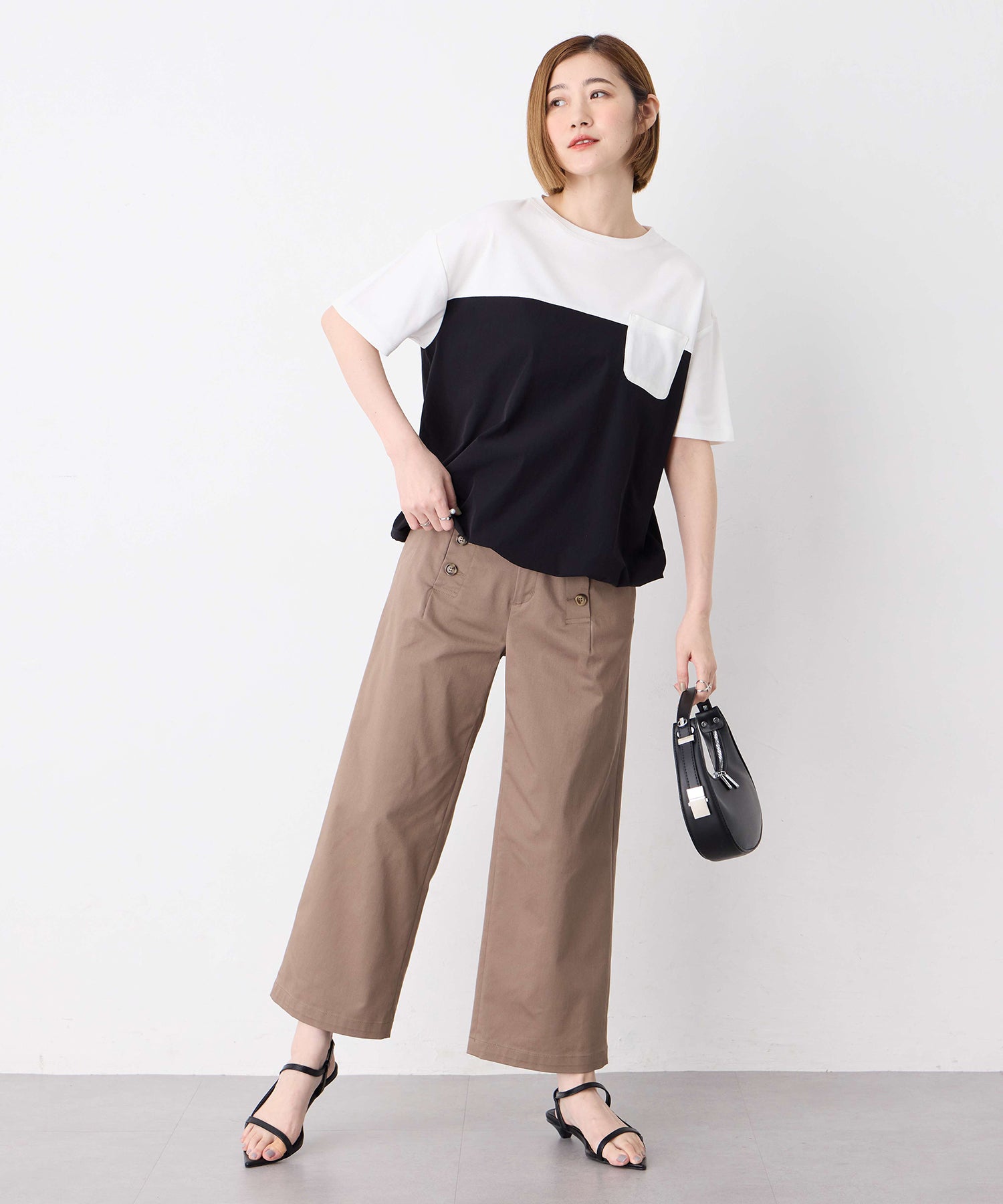 プチ オンフルール Petit Honfleur 【冷感】【UVカット】ドッキングポケットプルオーバー (グレー) グレー