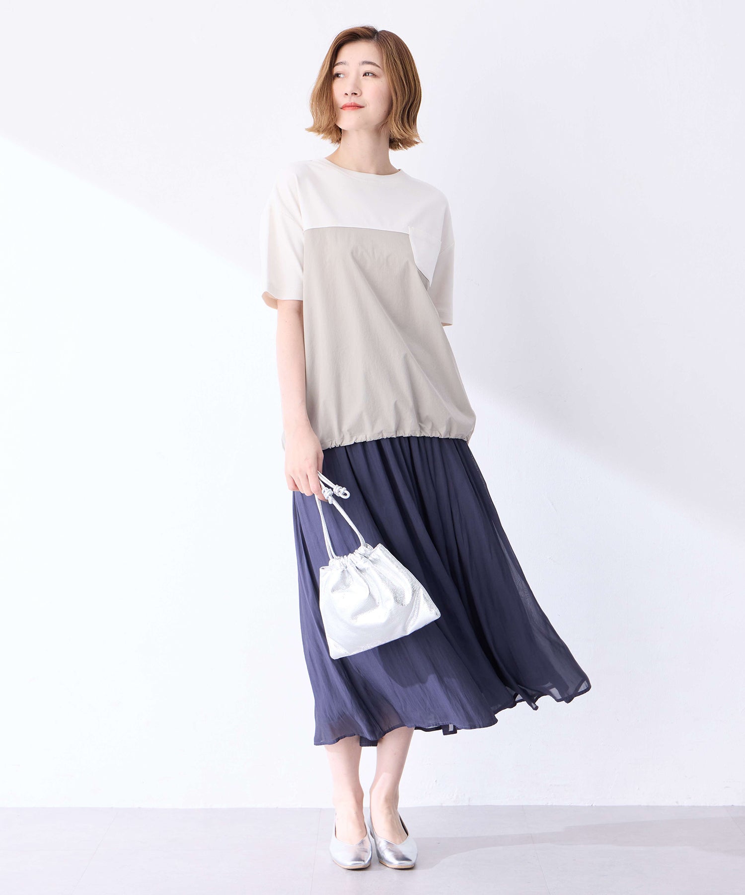 プチ オンフルール Petit Honfleur 【冷感】【UVカット】ドッキングポケットプルオーバー (グレー) グレー