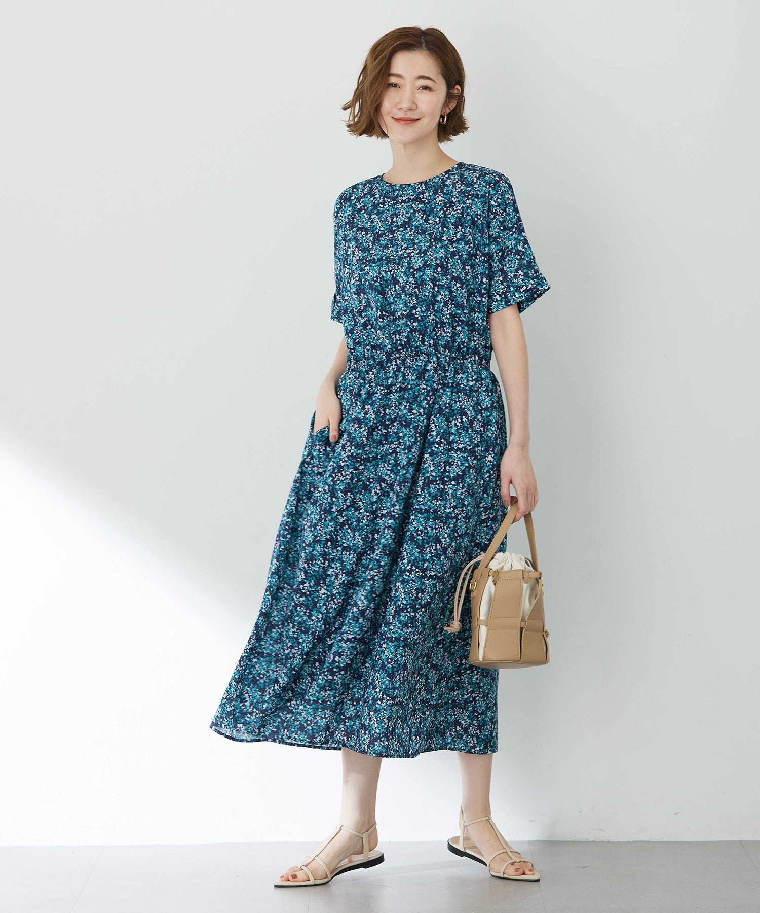 プチ オンフルール Petit Honfleur アパッシュプリントワンピース (グリーン) グリーン