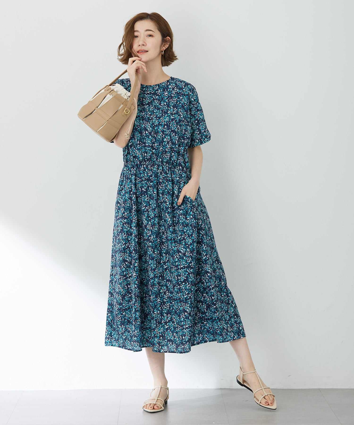 プチ オンフルール Petit Honfleur アパッシュプリントワンピース (グリーン) グリーン