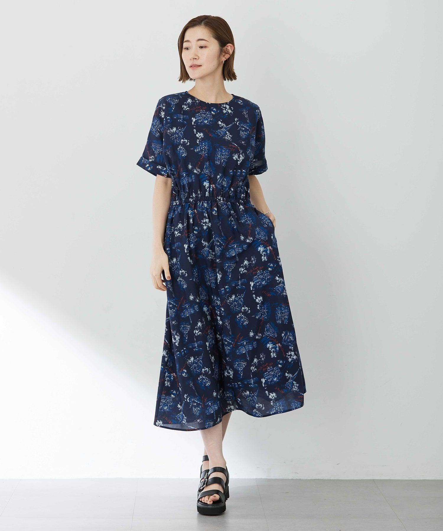 プチ オンフルール Petit Honfleur アパッシュプリントワンピース (グリーン) グリーン