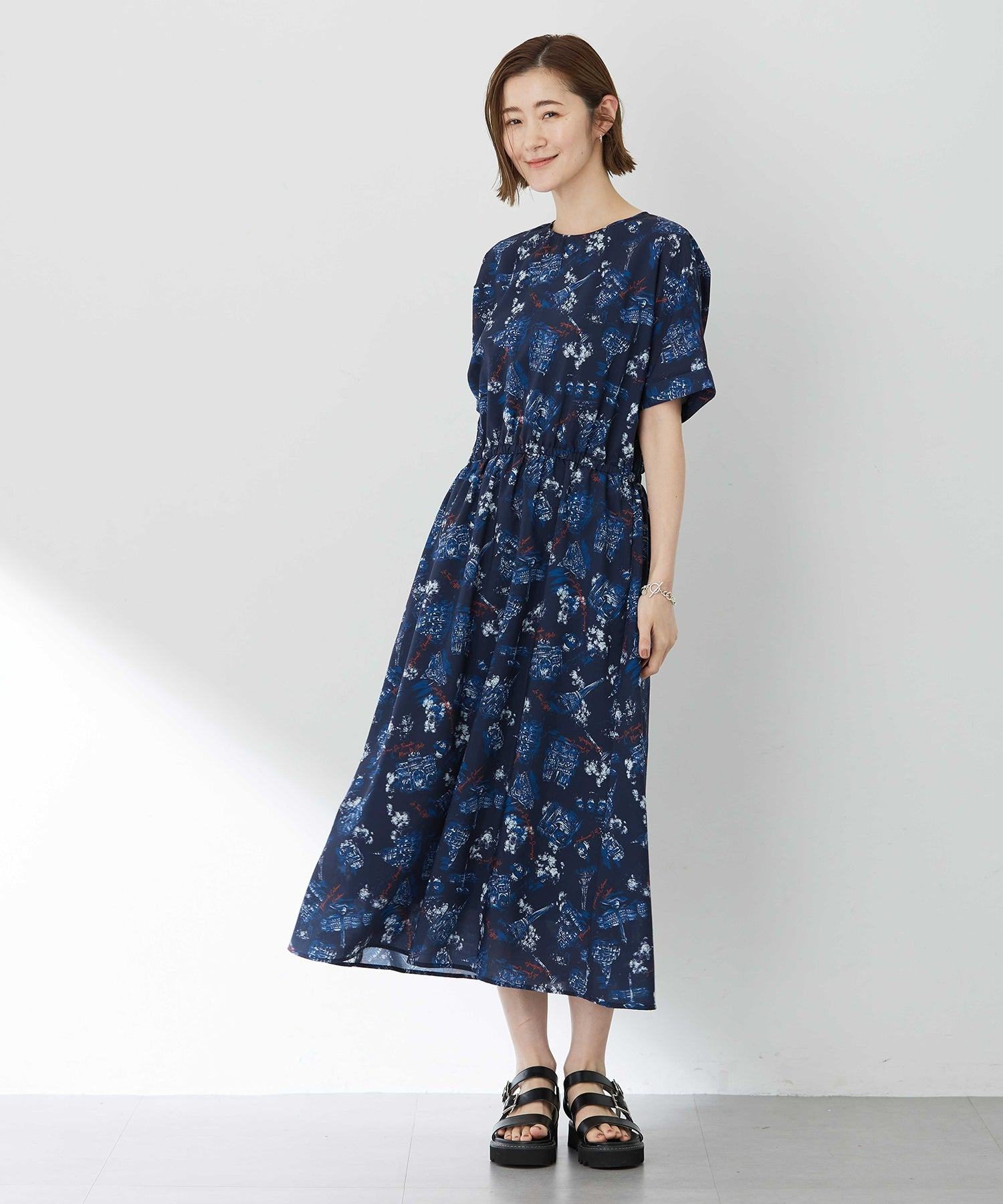 プチ オンフルール Petit Honfleur アパッシュプリントワンピース (グリーン) グリーン