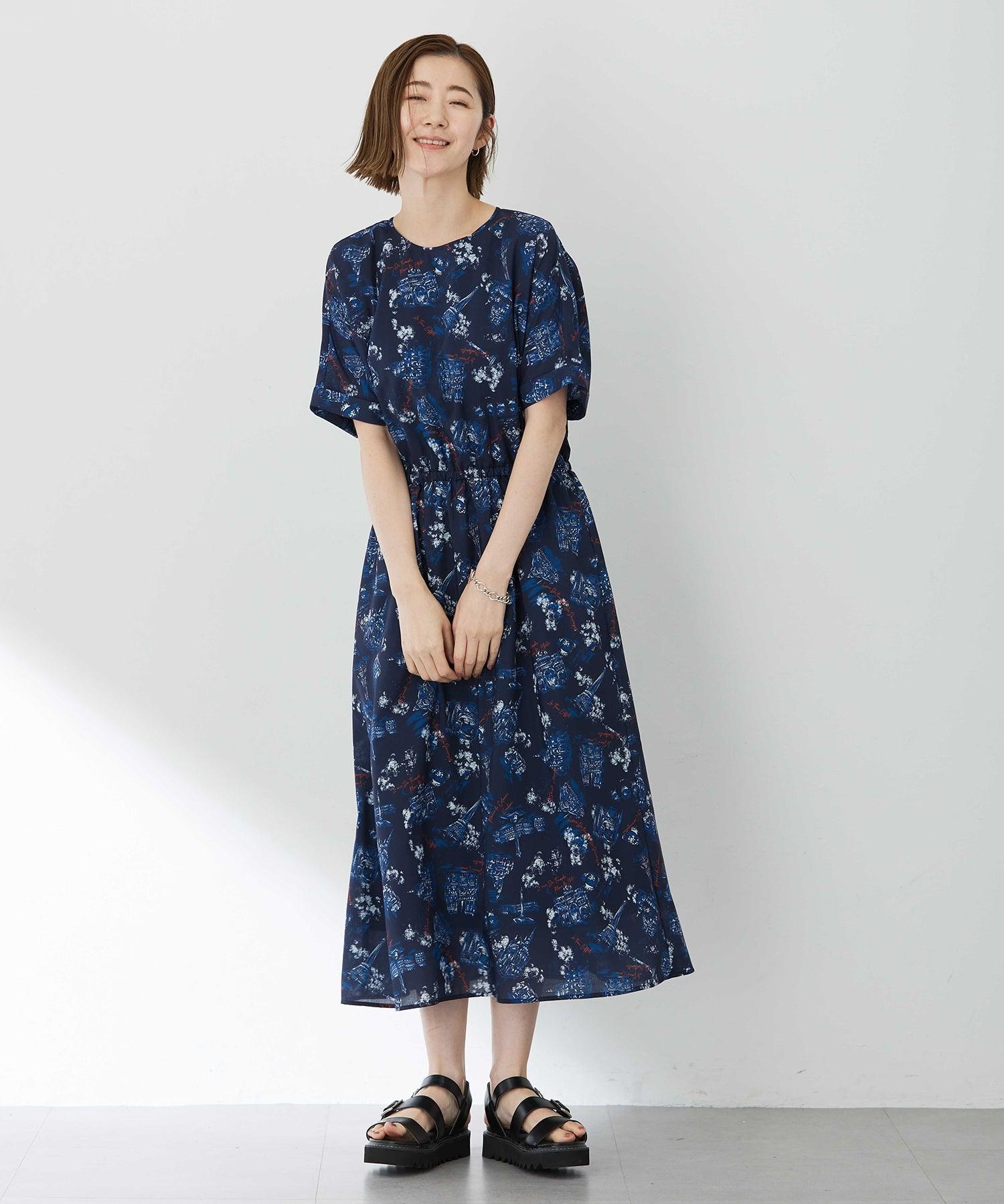 プチ オンフルール Petit Honfleur アパッシュプリントワンピース (グリーン) グリーン