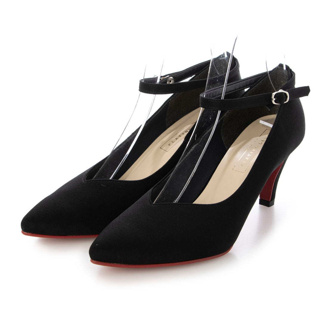 プラチナドゥ Platino deux ヒール7cm 2WAY ポインテッドトゥ アンクルストラップ 日本製 パンプス
