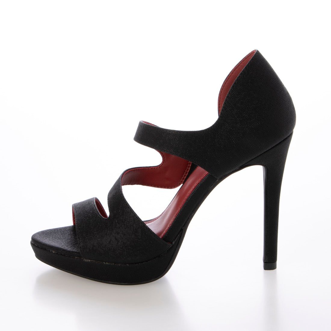 プラチナドゥ Platino deux ハイヒール ストラップサンダル ピンヒール プラットフォーム (ブラック) ブラック