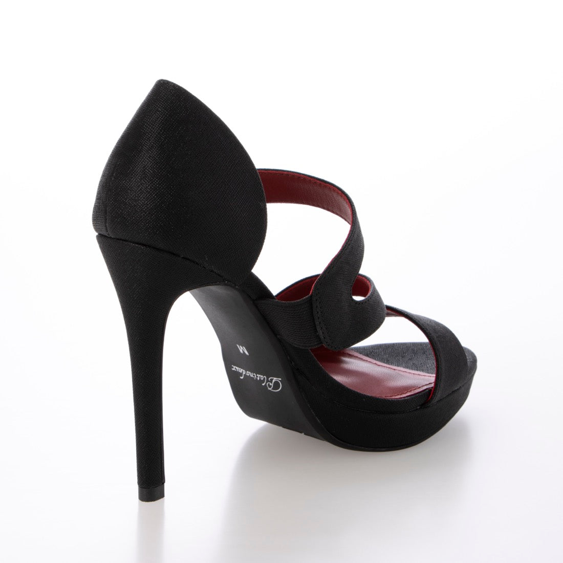 プラチナドゥ Platino deux ハイヒール ストラップサンダル ピンヒール プラットフォーム (ブラック) ブラック