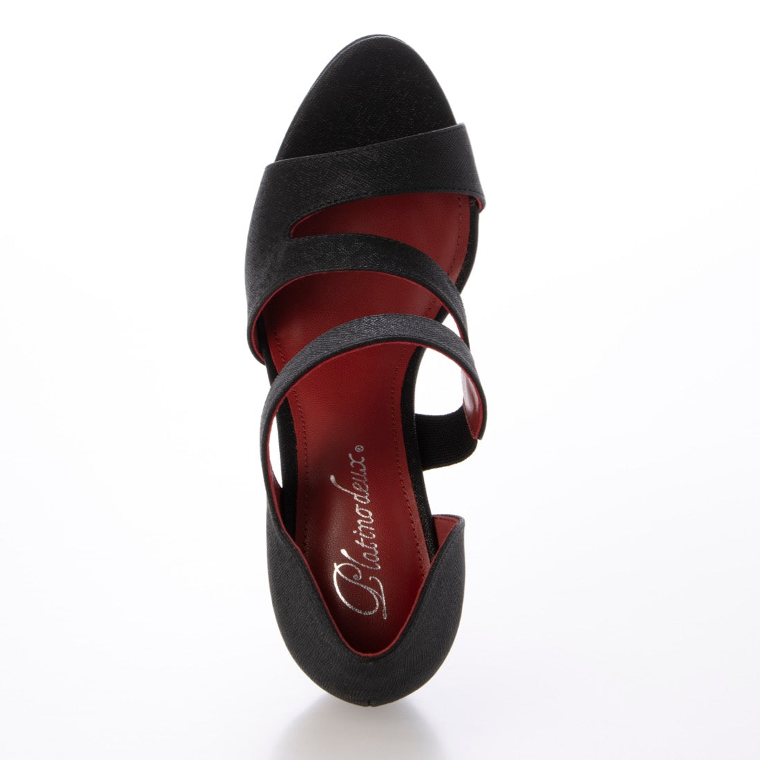 プラチナドゥ Platino deux ハイヒール ストラップサンダル ピンヒール プラットフォーム (ブラック) ブラック