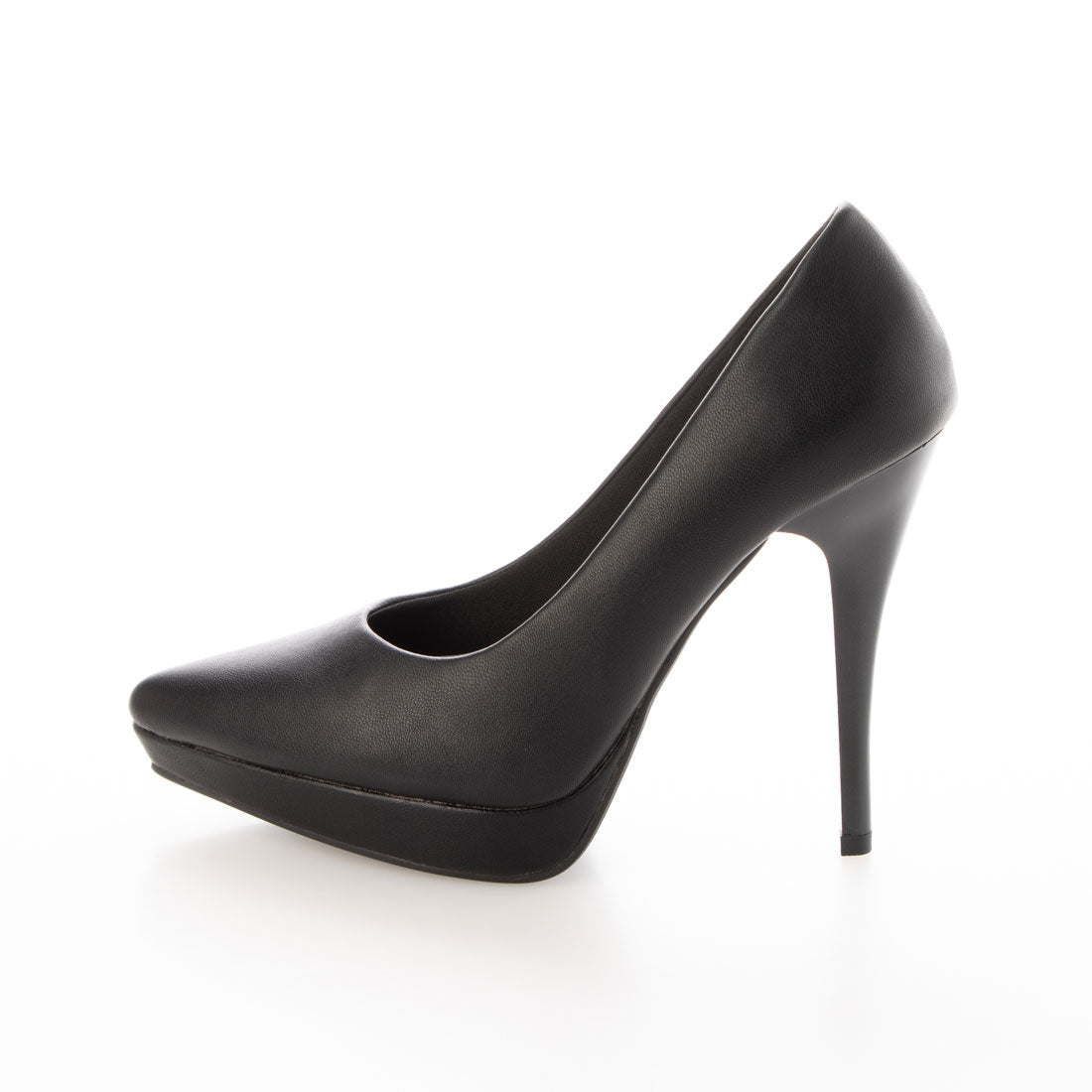プラチナドゥ Platino deux 12cmヒール ポインテッドトゥ ハイヒール パンプス (ブラックスムース) ブラックスムース