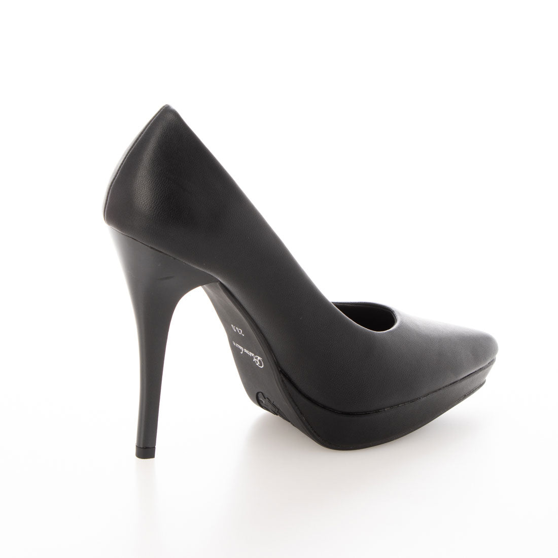 プラチナドゥ Platino deux 12cmヒール ポインテッドトゥ ハイヒール パンプス (ブラックスムース) ブラックスムース