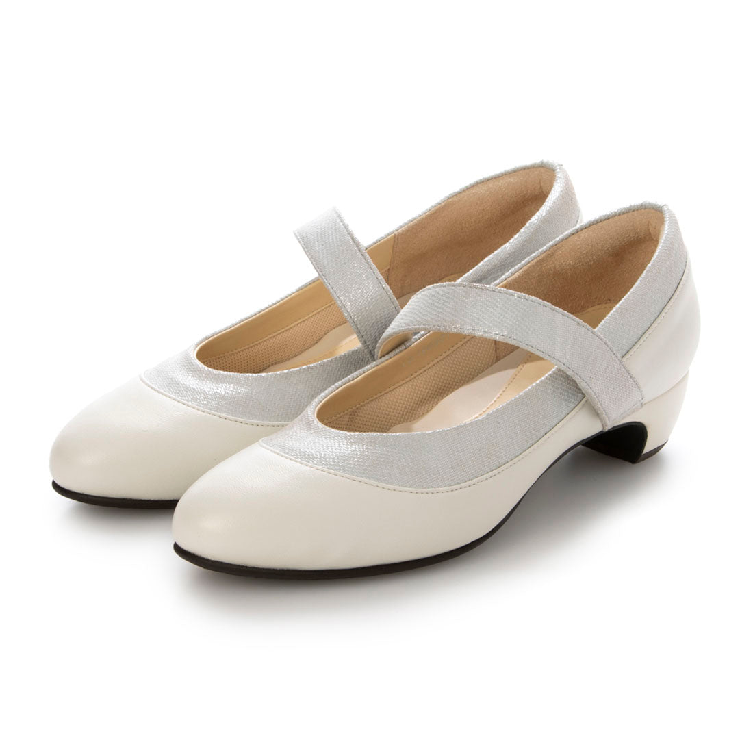 パドカトル Pas de Quatre Cレザーメリージェーンパンプス (アイボリー) アイボリー