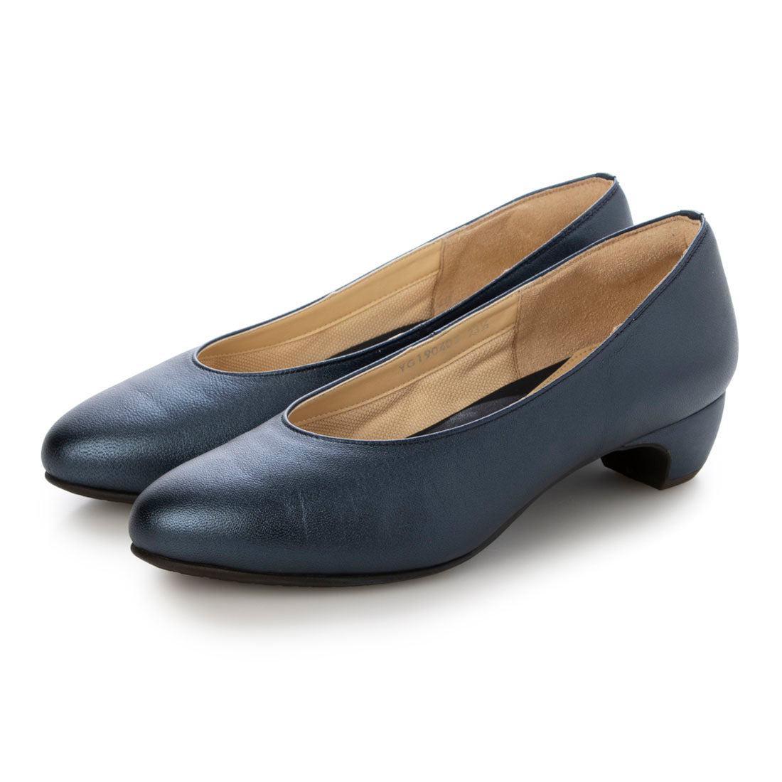 パドカトル Pas de Quatre Eレザープレーンパンプス (ネイビー) ネイビー