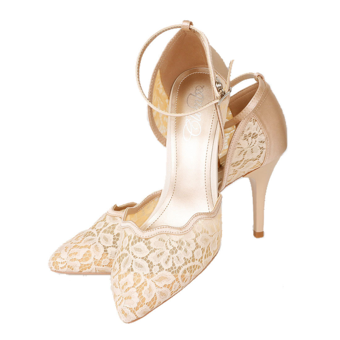 プールヴー PourVous レースセパレートパンプス/結婚式・ドレスシューズパーティーや二次会・成人式対応