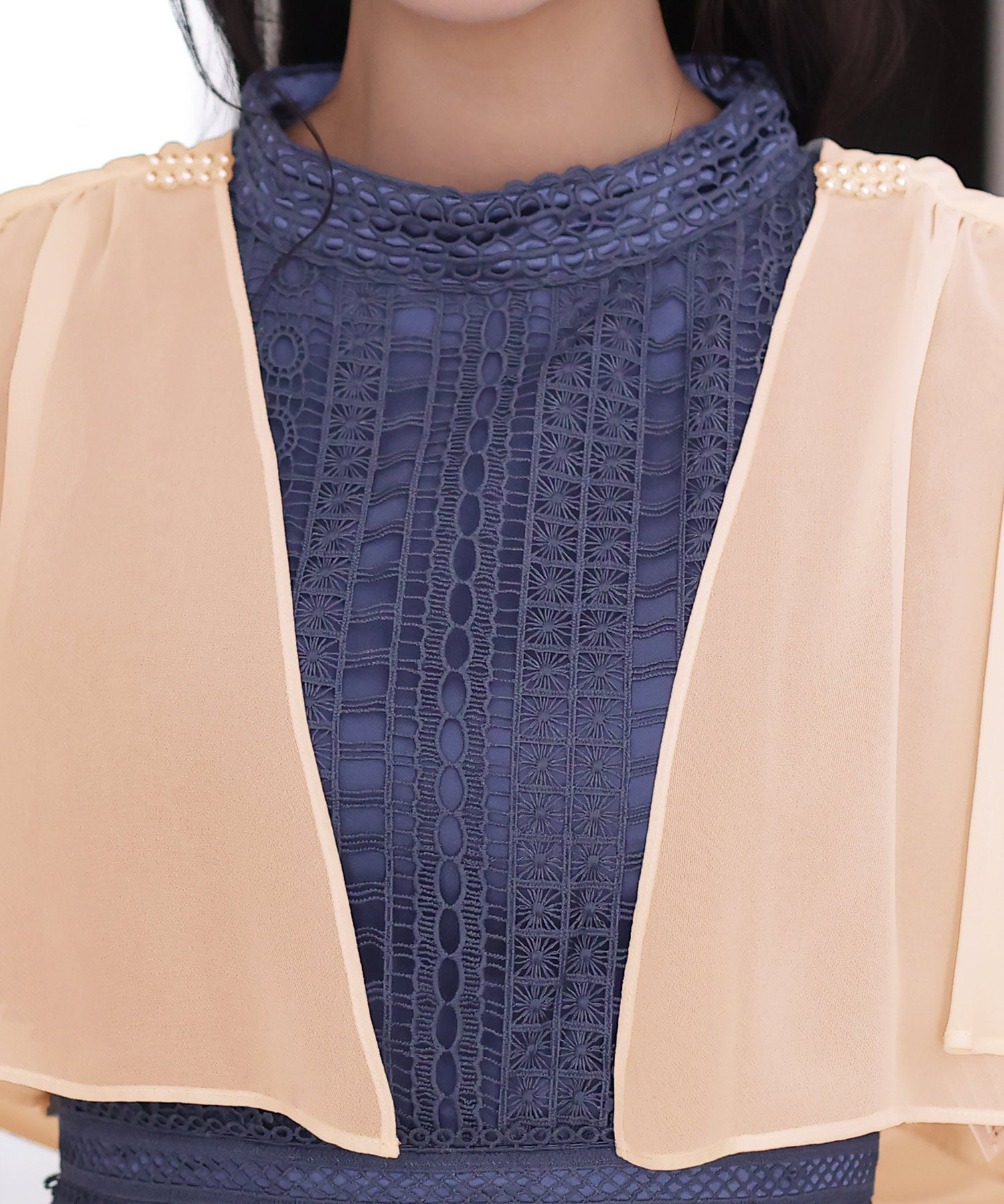 プールヴー PourVous リボンが心揺らめくリボンボレロ/結婚式フォーマル・ドレス羽織りパーティーや二次会・同窓会対応 長袖 (アイボリー) アイボリー