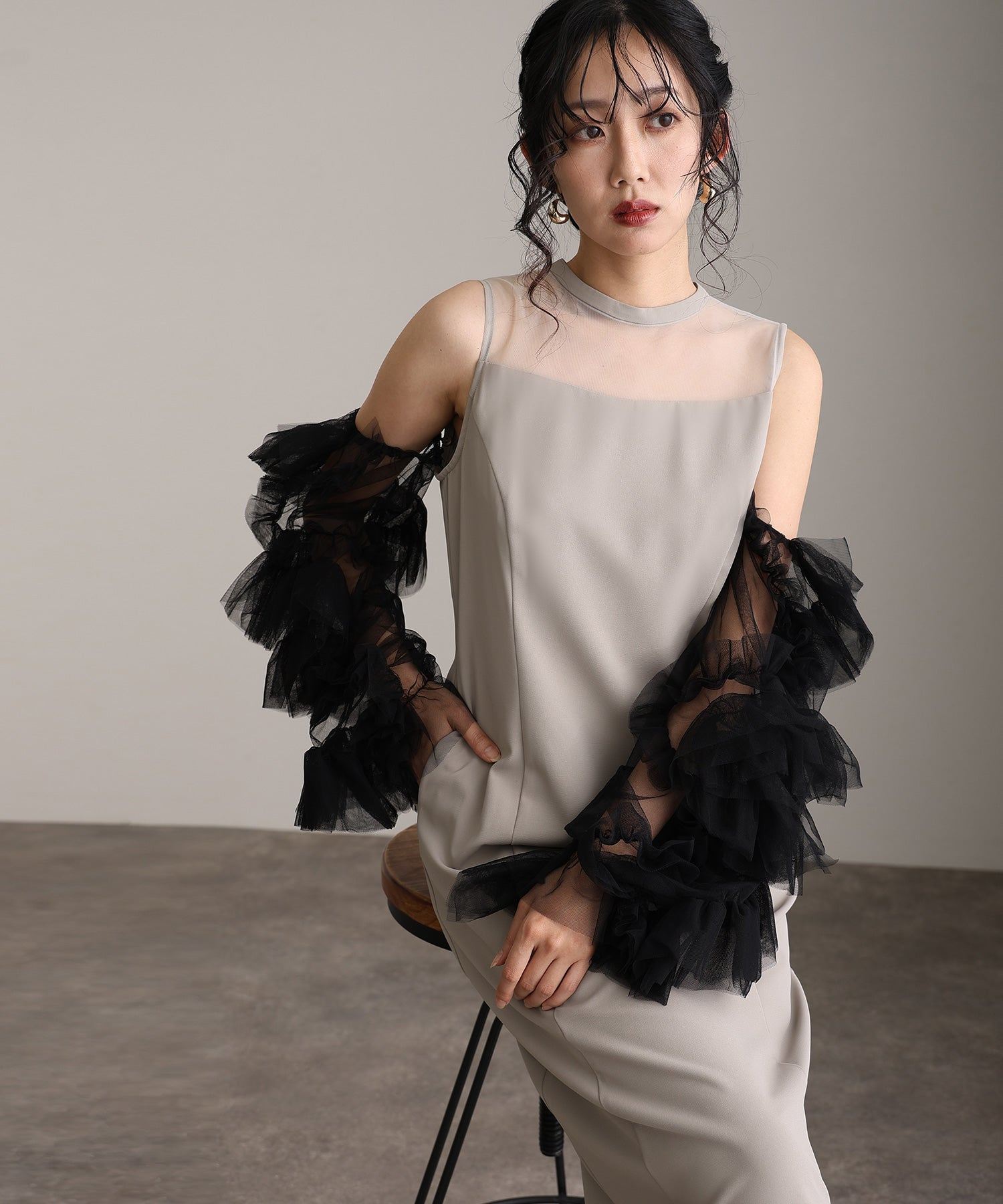 PourVous Wedding Party Dress Detached Sleeves & Midi Length Invitation Reunion Occasion Dress Formal Formal One-Piece Party Dress for 20s 30s 40s