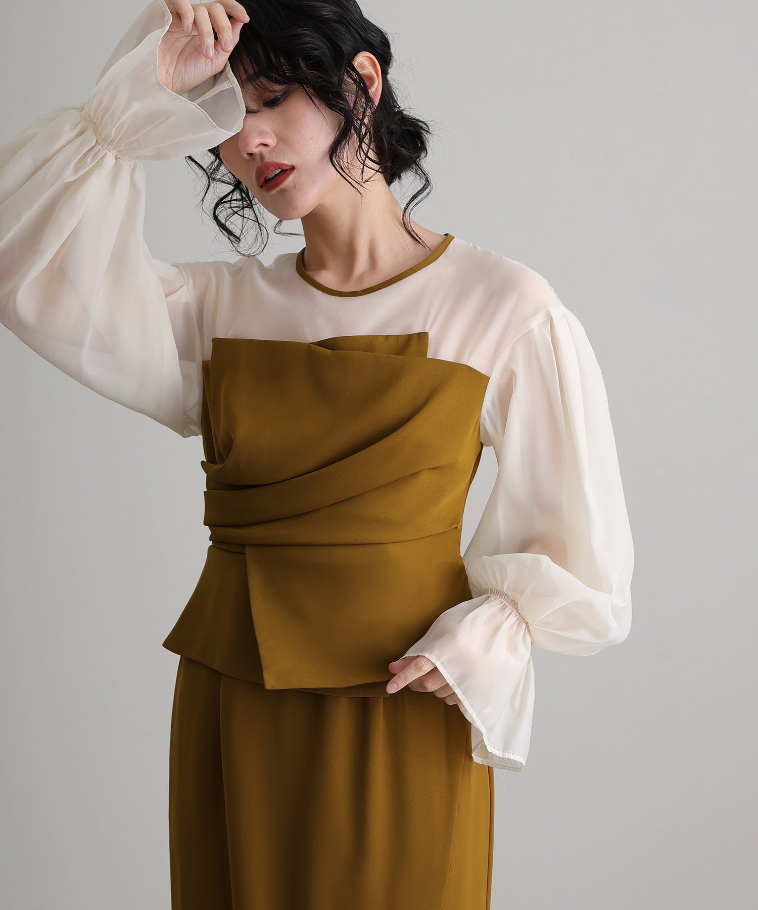 プールヴー PourVous 袖有及膝長同窗會垂墜背心裙邀請婚禮正式場合禮服派對裙 正式 連衣裙 派對裙 20代 30代 40代