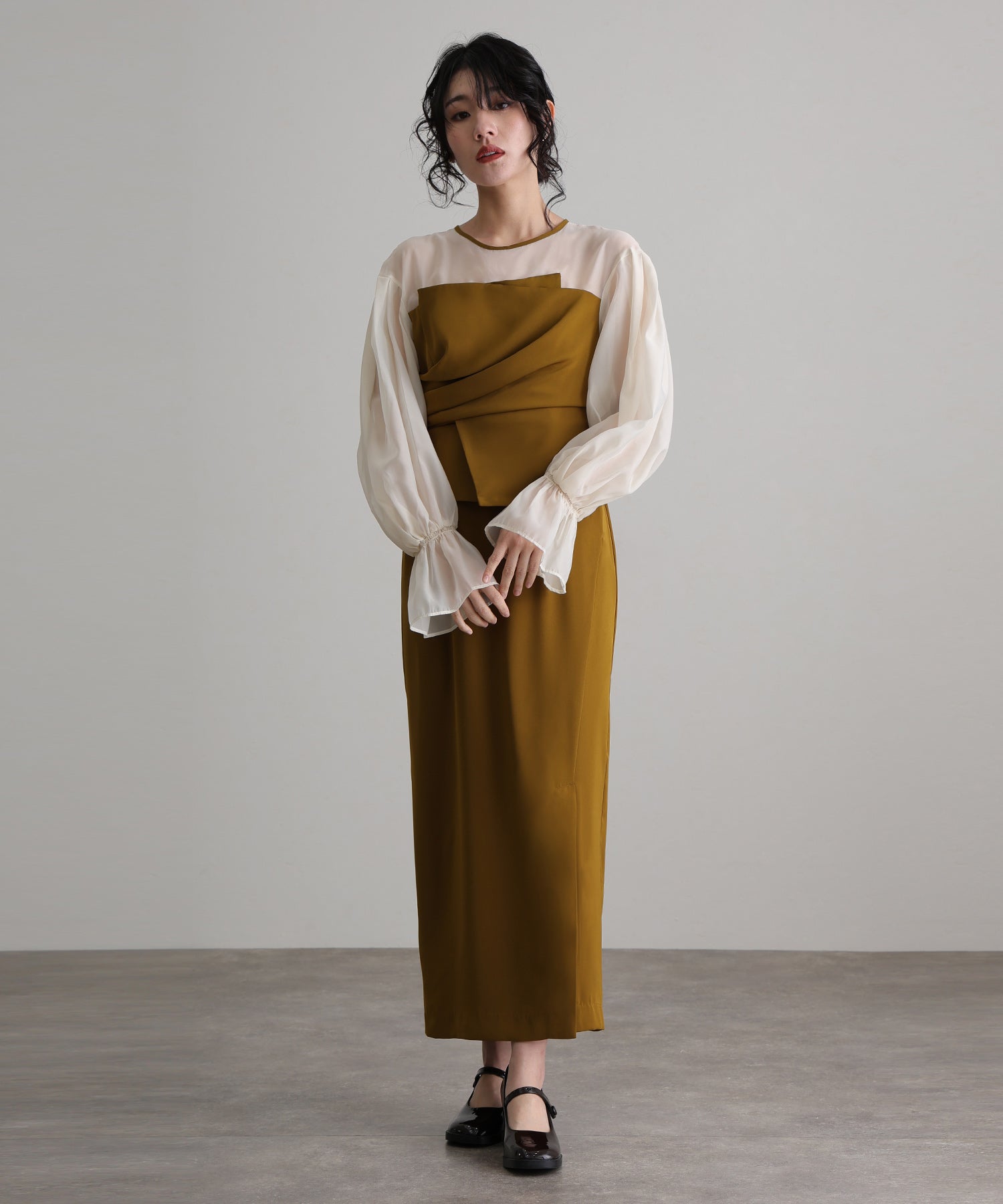 プールヴー PourVous 袖有及膝長同窗會垂墜背心裙邀請婚禮正式場合禮服派對裙 正式 連衣裙 派對裙 20代 30代 40代