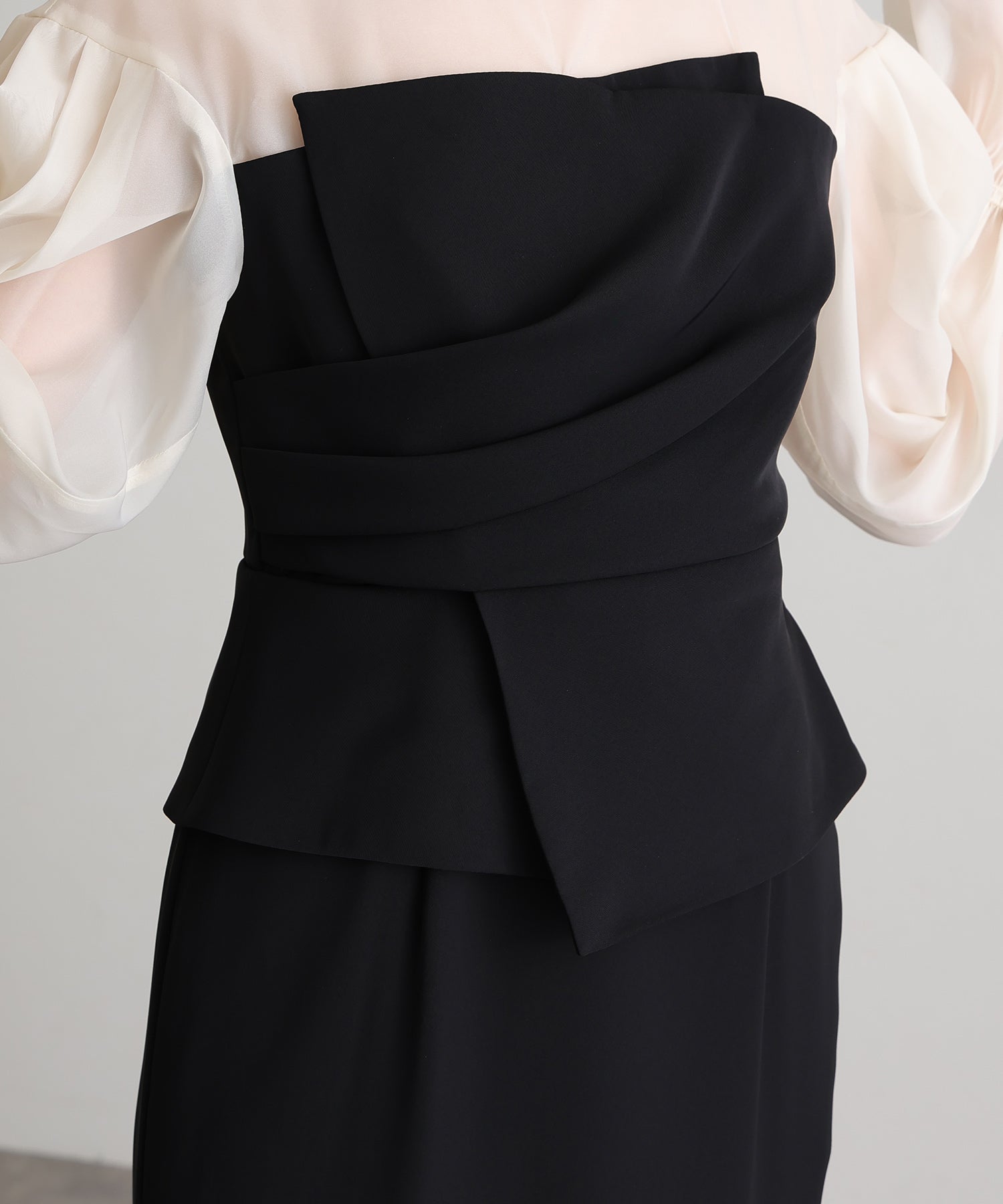 プールヴー PourVous 袖有及膝長同窗會垂墜背心裙邀請婚禮正式場合禮服派對裙 正式 連衣裙 派對裙 20代 30代 40代