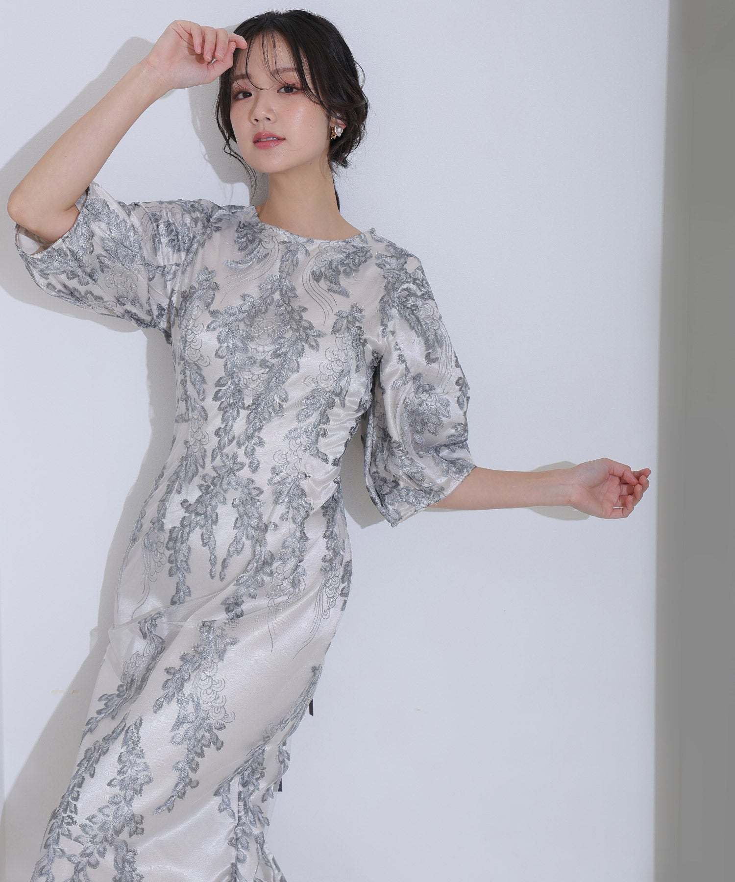 プールヴー PourVous 婚禮派對裙七分袖與長款圓頂正式場合裙同窗會 正式 洋裝 派對裙 20代 30代 40代