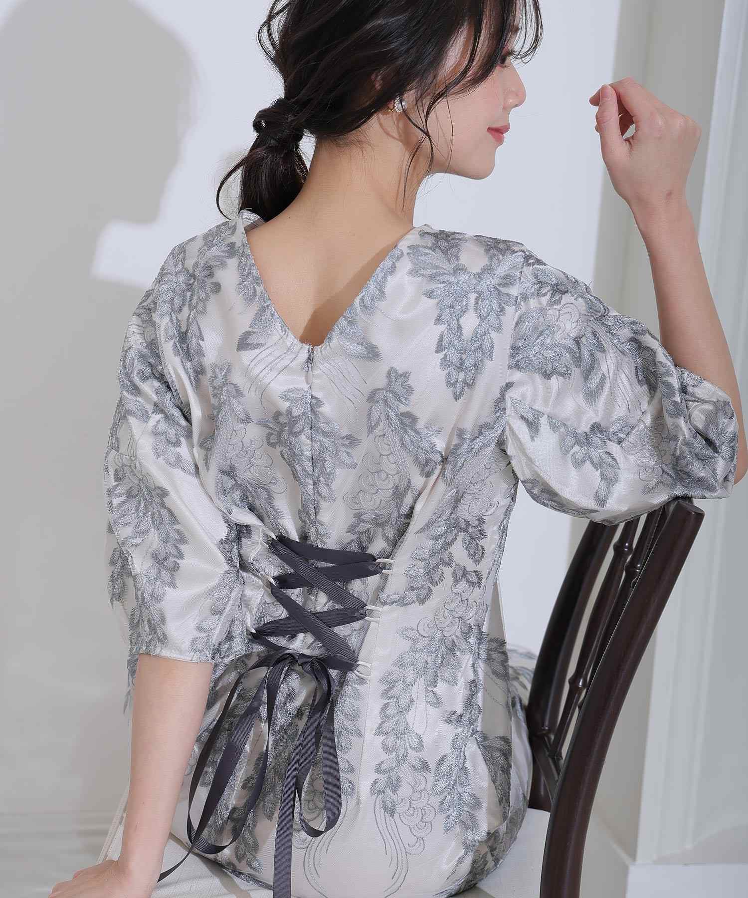 プールヴー PourVous 婚禮派對裙七分袖與長款圓頂正式場合裙同窗會 正式 洋裝 派對裙 20代 30代 40代