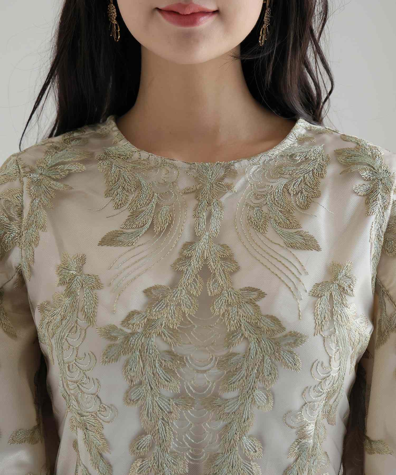 プールヴー PourVous 婚禮派對裙七分袖與長款圓頂正式場合裙同窗會 正式 洋裝 派對裙 20代 30代 40代