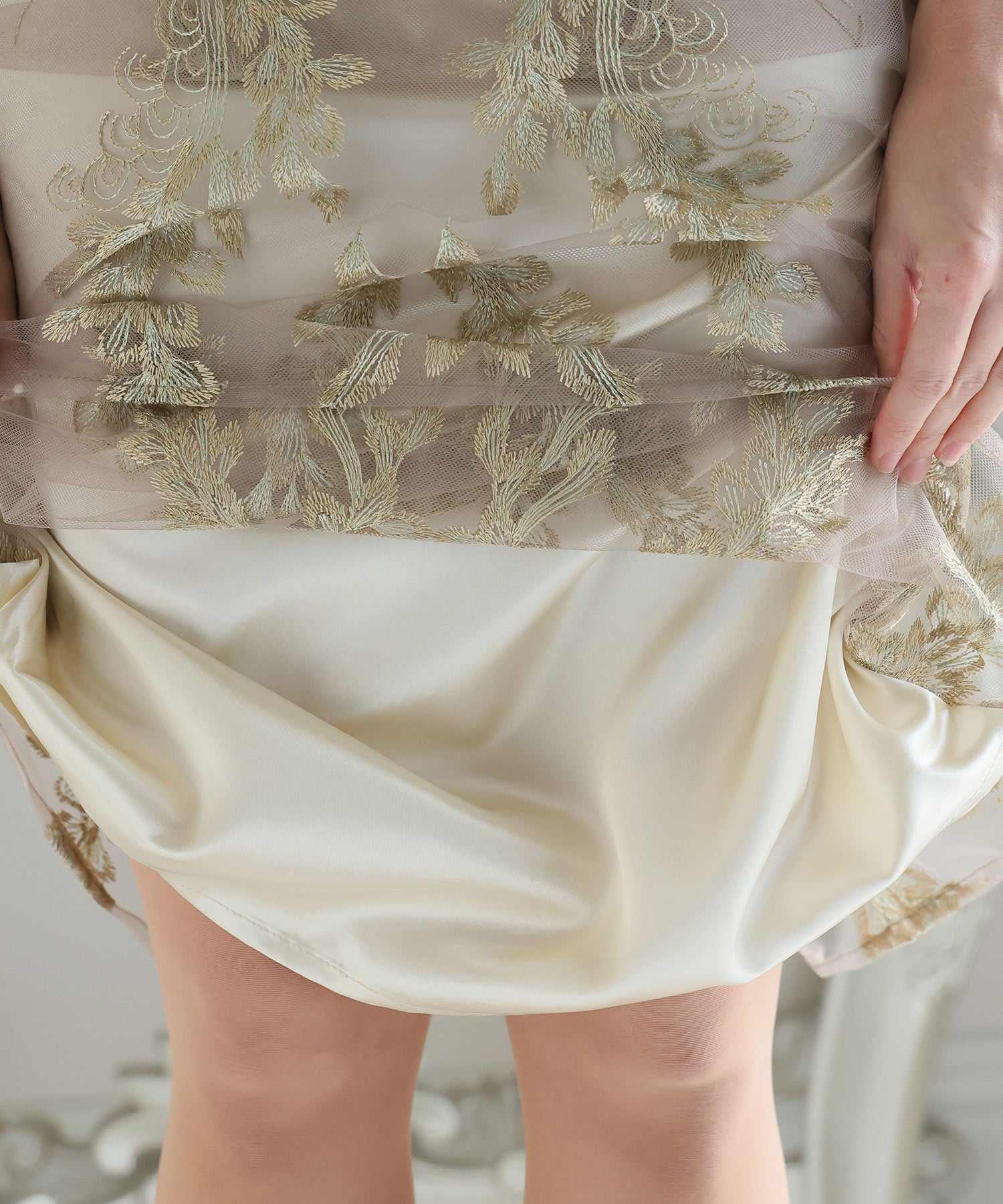 プールヴー PourVous 婚禮派對裙七分袖與長款圓頂正式場合裙同窗會 正式 洋裝 派對裙 20代 30代 40代