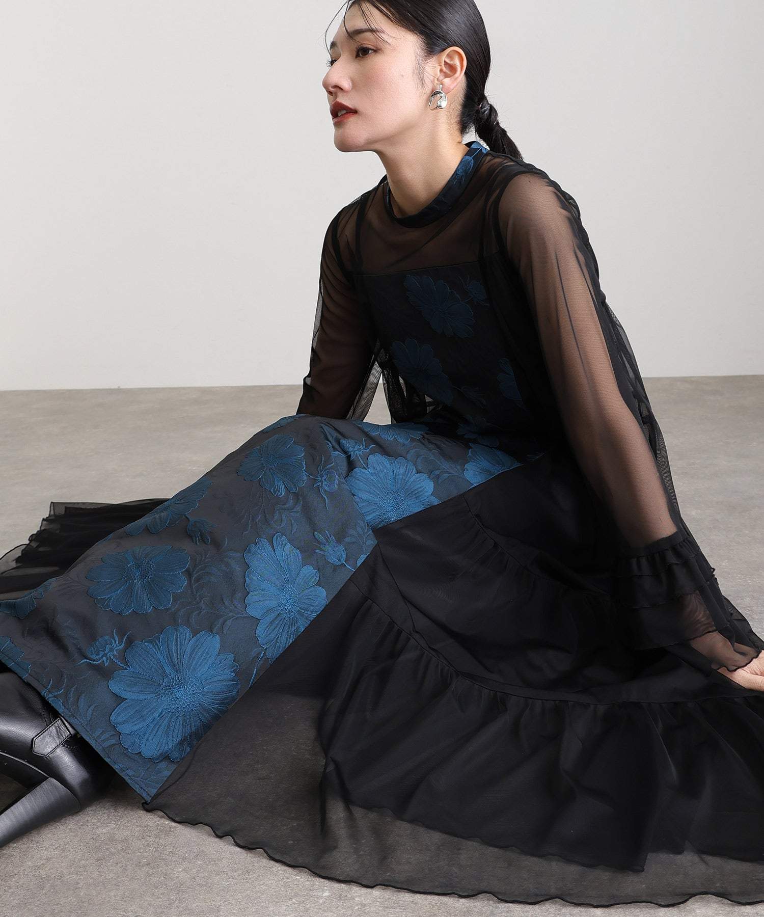 open lace back dress Vienna Jacquard Dress main image 1
