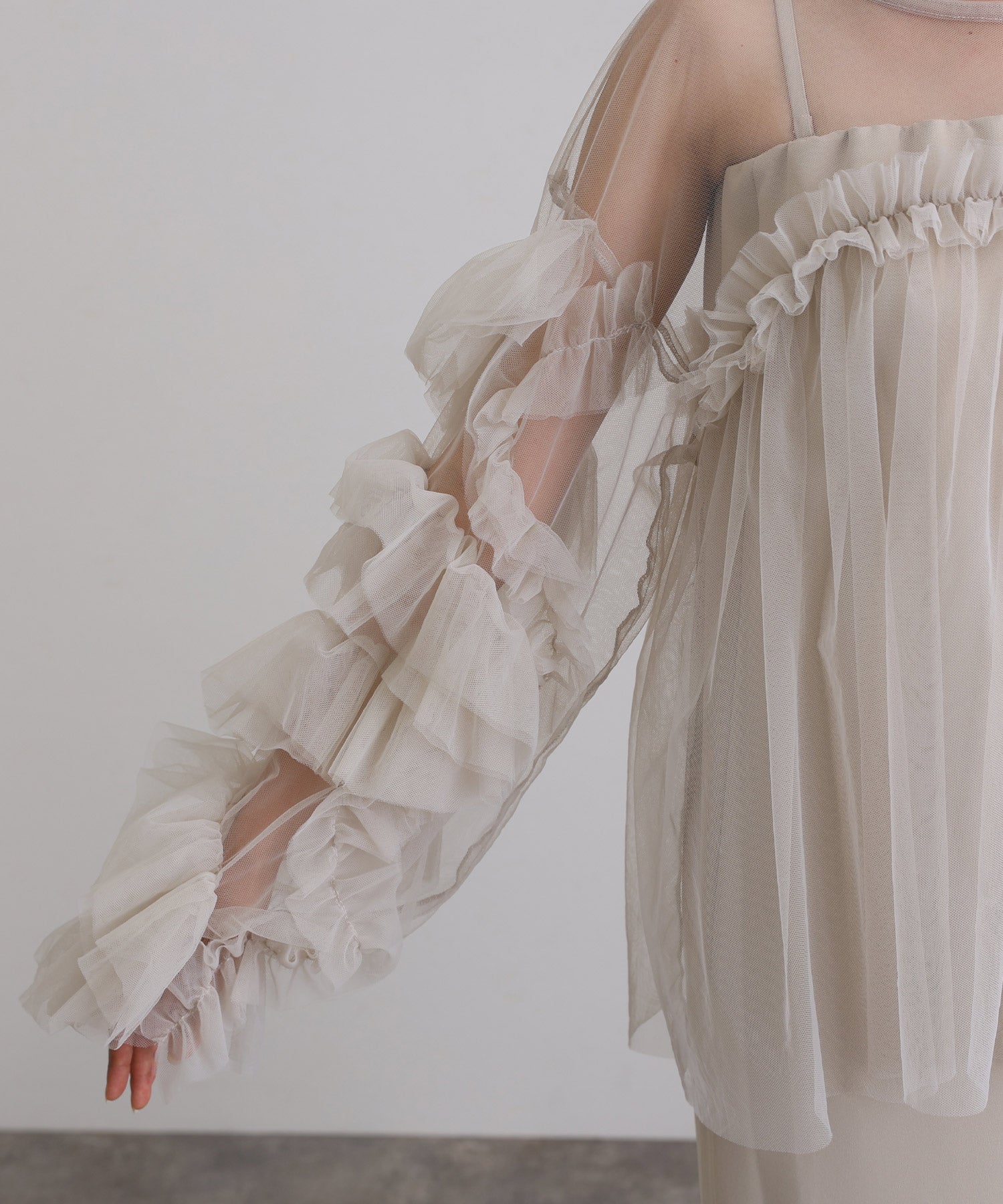 プールヴー PourVous ギャザーチュールトップス フォーマル ワンピース パーティードレス 20代 30代 40代 (ネイビー) ネイビー