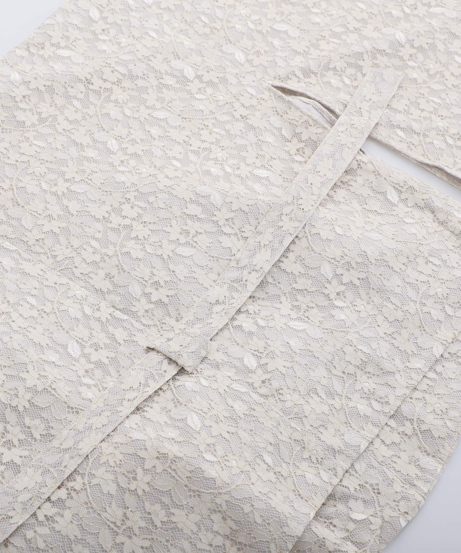 プールヴー PourVous セパレート 二部式 一人で着られる 大人浴衣3点セット オリジナルデザイン 綿 兵児帯 女性 黒 選べる シック レトロ レース 花柄 ウエストゴム フォーマル ワンピース パーティードレス (オフホワイト) オフホワイト