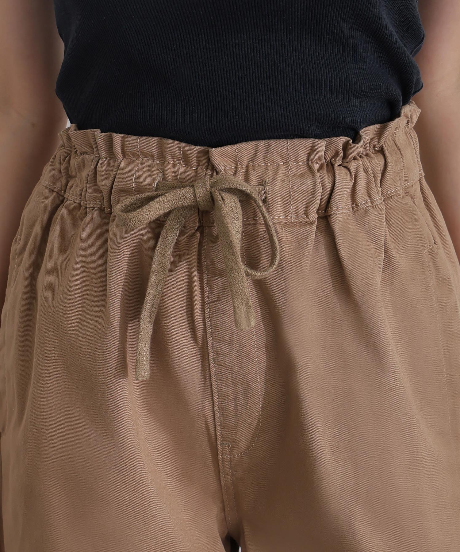 プールヴー PourVous リラックスワイド パラシュートパンツ フォーマル ワンピース パーティードレス 20代 30代 40代 (カーキ) カーキ