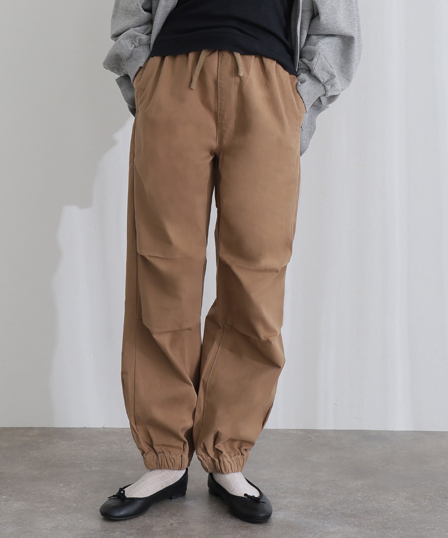 プールヴー PourVous リラックスワイド パラシュートパンツ フォーマル ワンピース パーティードレス 20代 30代 40代 (ベージュ) ベージュ