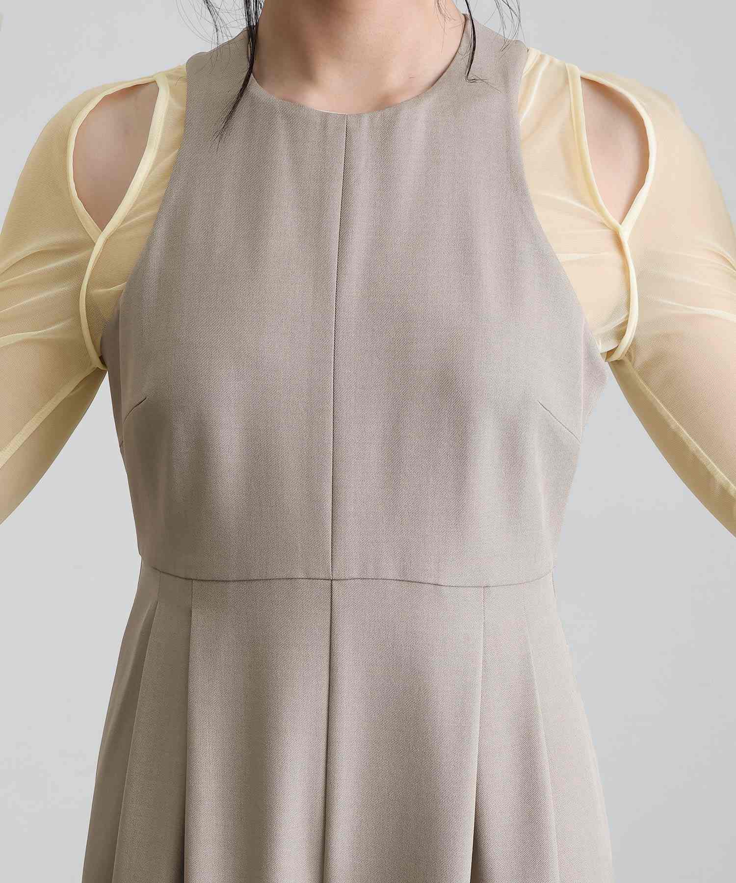 プールヴー PourVous オールインワンパーティードレス結婚式二次会&ワイド3点セットラッフルビスチェセレモニーフォーマルロング丈オケージョンドレス同窓会成人式 フォーマル ワンピース 20代 30代 40代 (グレー) グレー