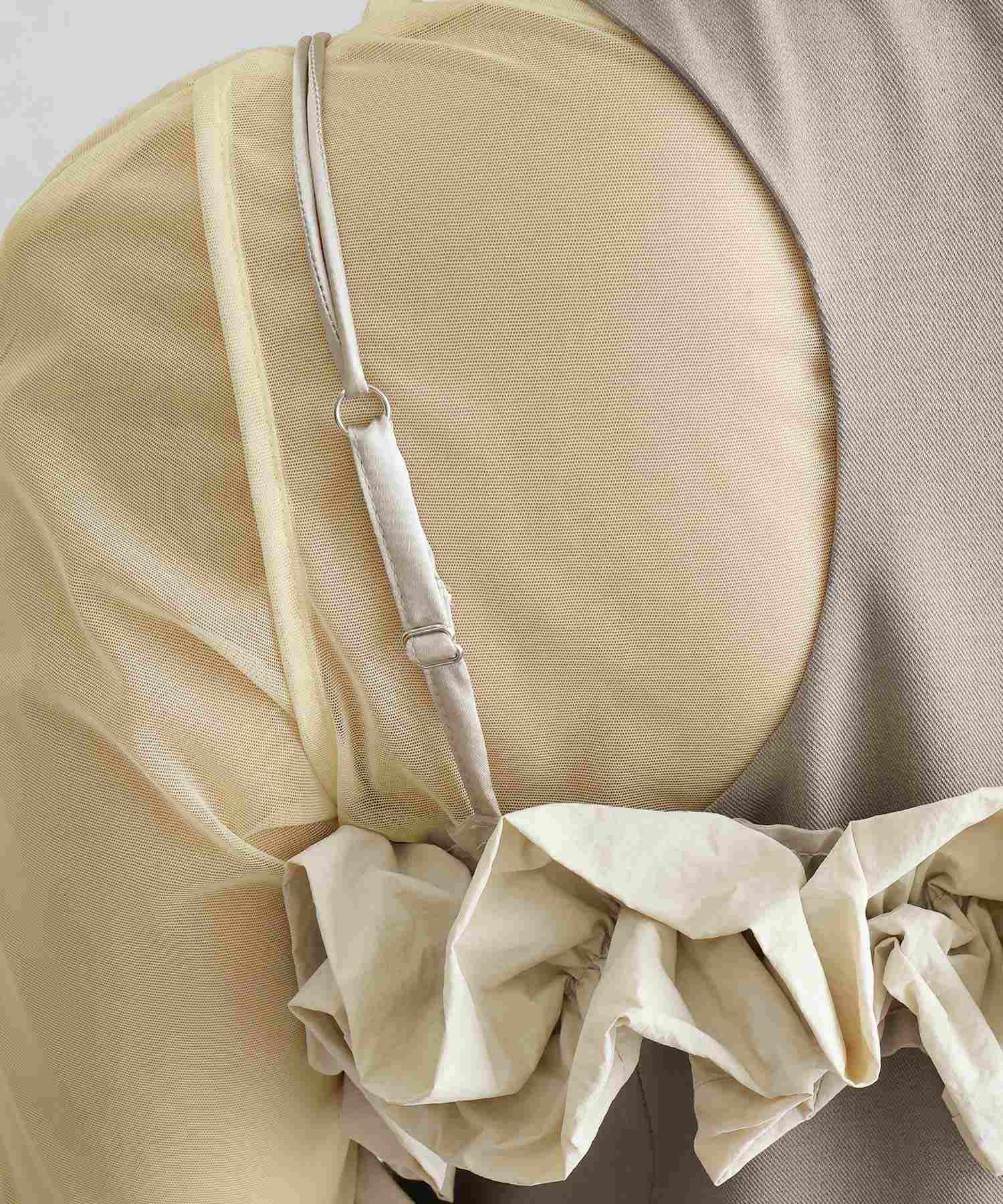 プールヴー PourVous オールインワンパーティードレス結婚式二次会&ワイド3点セットラッフルビスチェセレモニーフォーマルロング丈オケージョンドレス同窓会成人式 フォーマル ワンピース 20代 30代 40代 (グレー) グレー