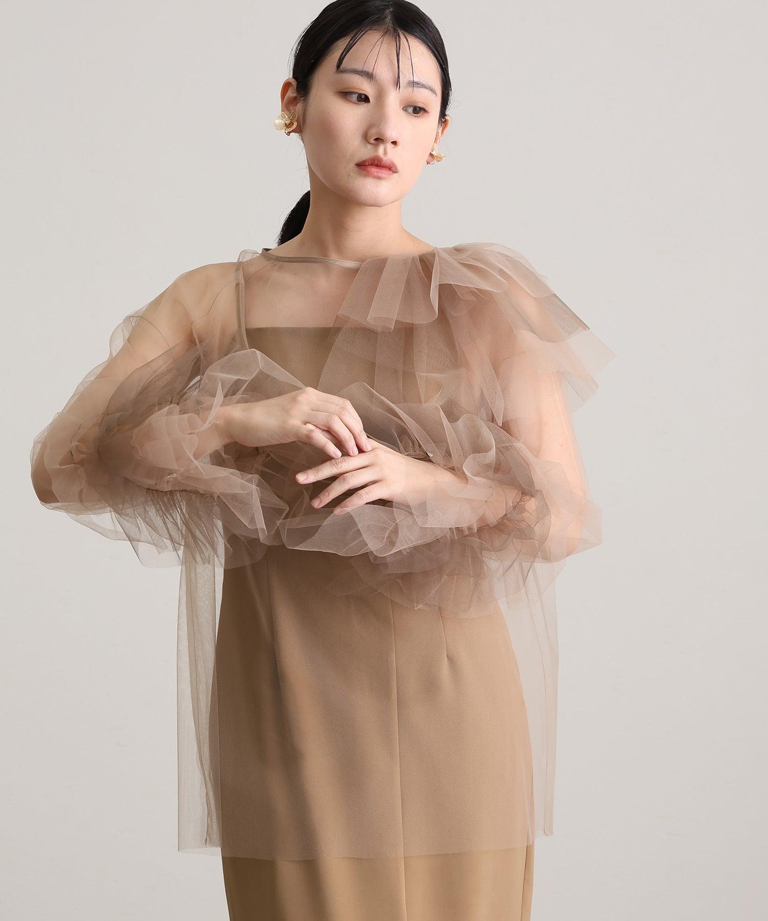 strapless open back dress PourVous Blooming Tutu 2-Piece Set I-Line Party Dress Ceremony Midi Length & Long Sleeve Wedding Reception Formal Occasion Dress Reunion Coming-of-Age